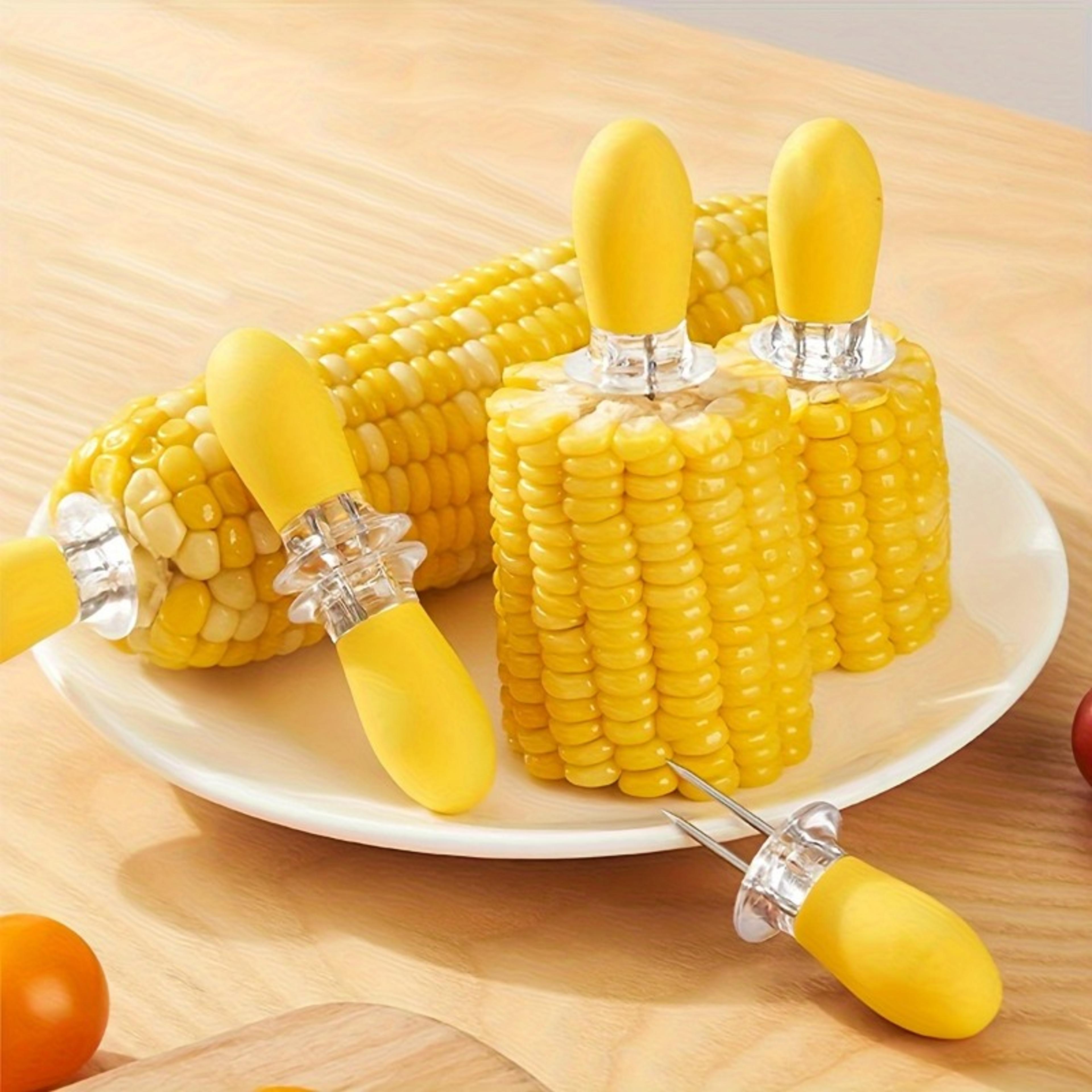 premium stainless steel corn holders reusable corn cob holders for bbq, camping & kitchen