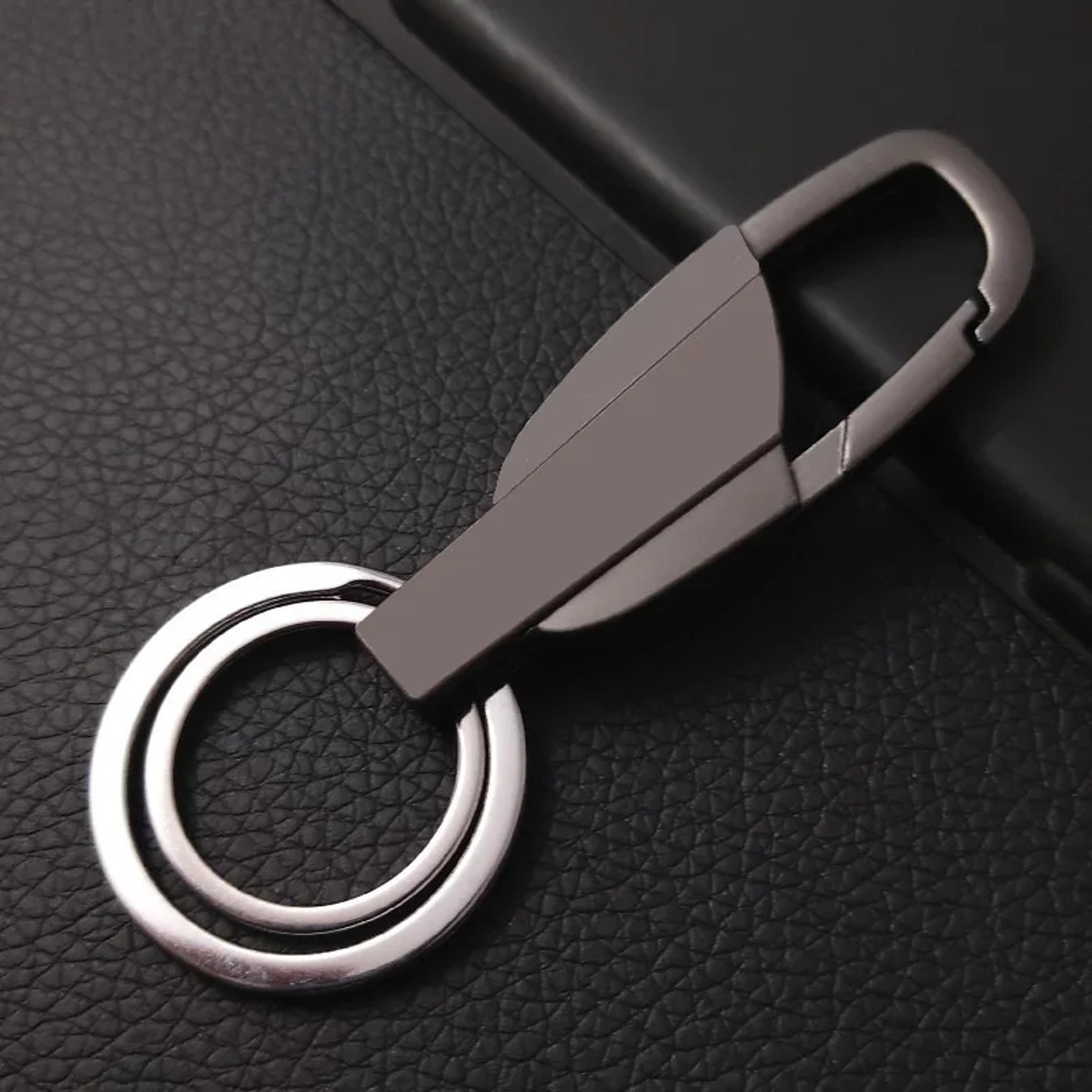 personalized metal keychain with custom logo & laser engraved double ring keychain