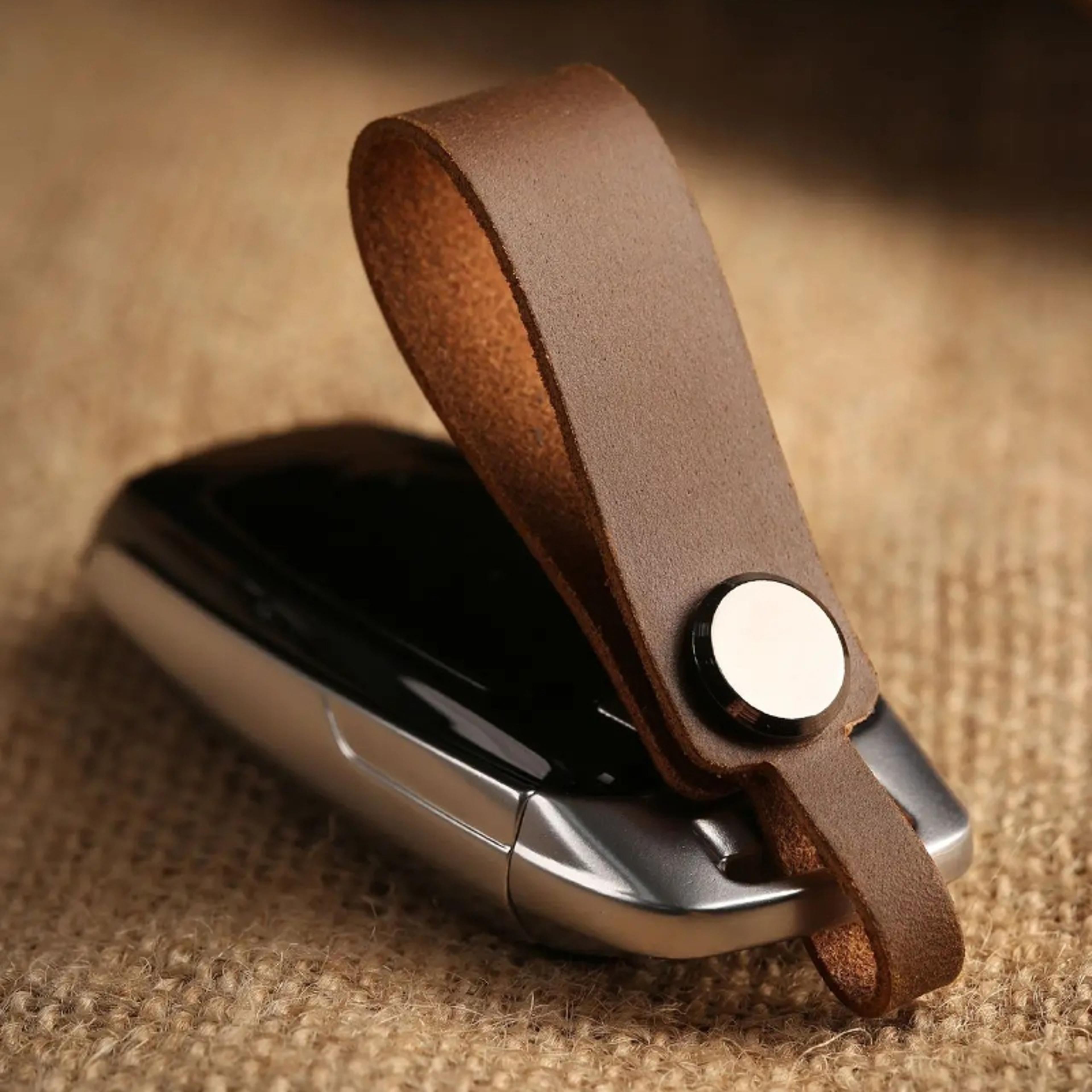 personalized leather keychain custom engraved name key ring for car keys & everyday carry