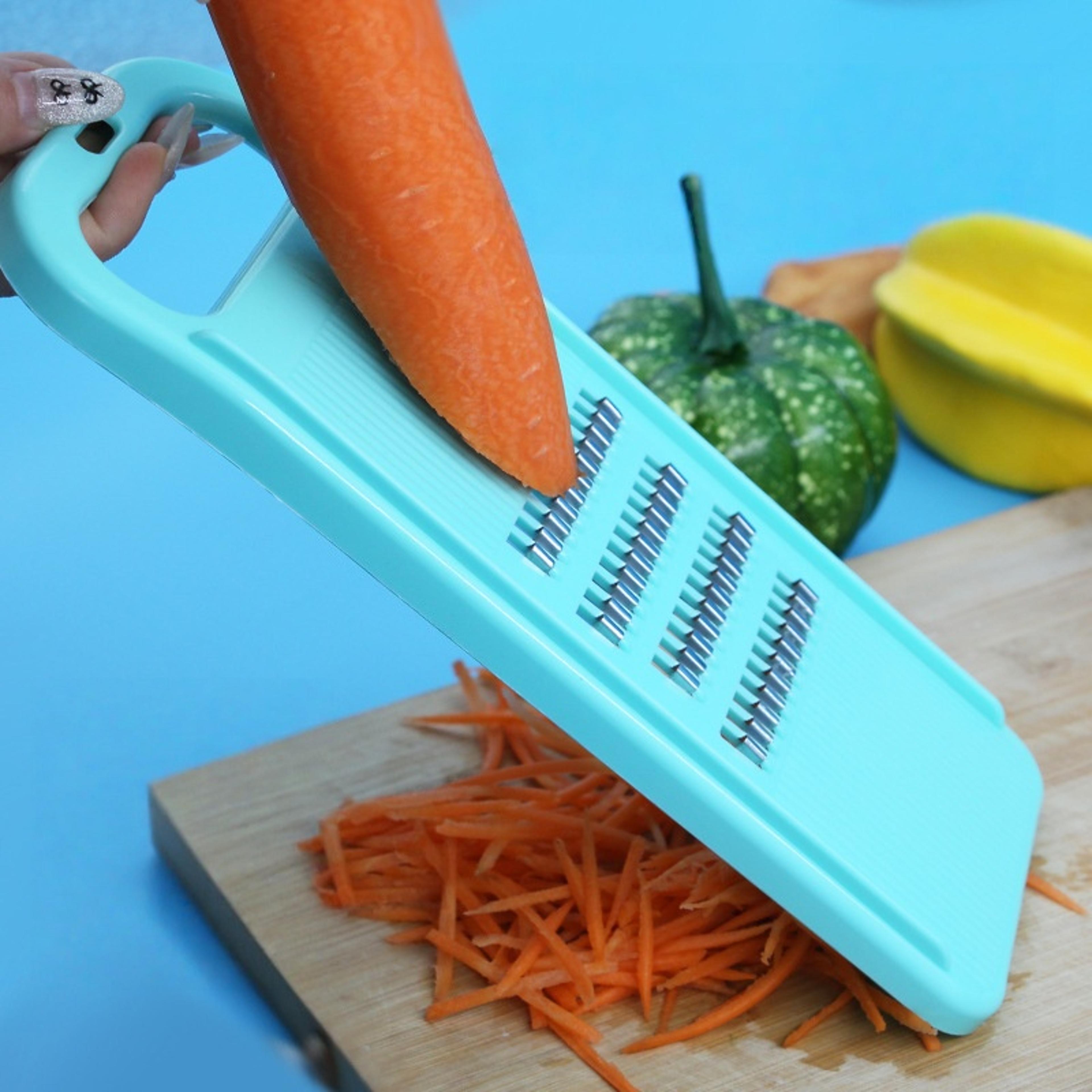 fresh slice pro vegetable slicer & manual vegetable cutter for fast shredding, grating & julienne prep