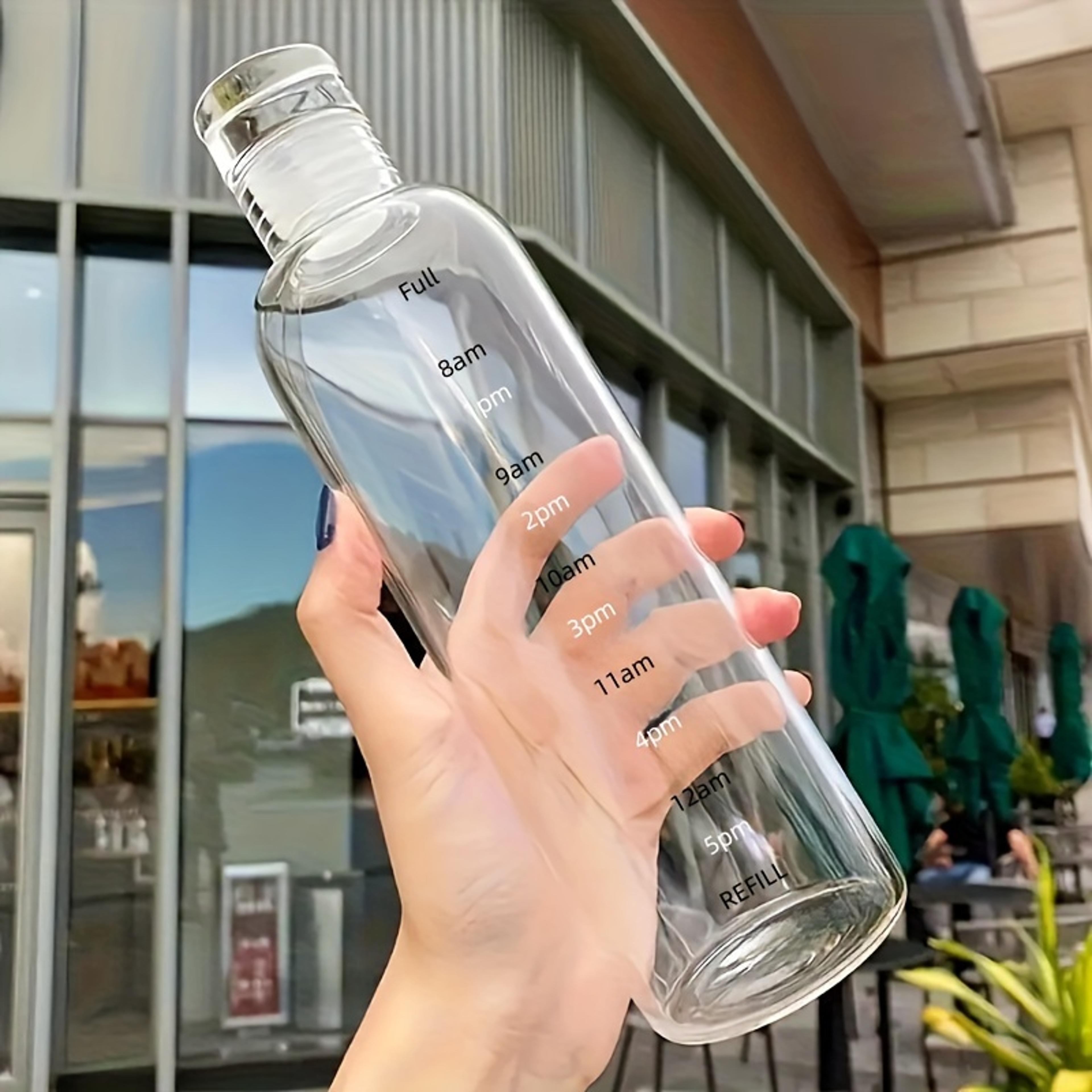 hydra track motivational water bottle with time marker, leak proof bpa free sports bottle