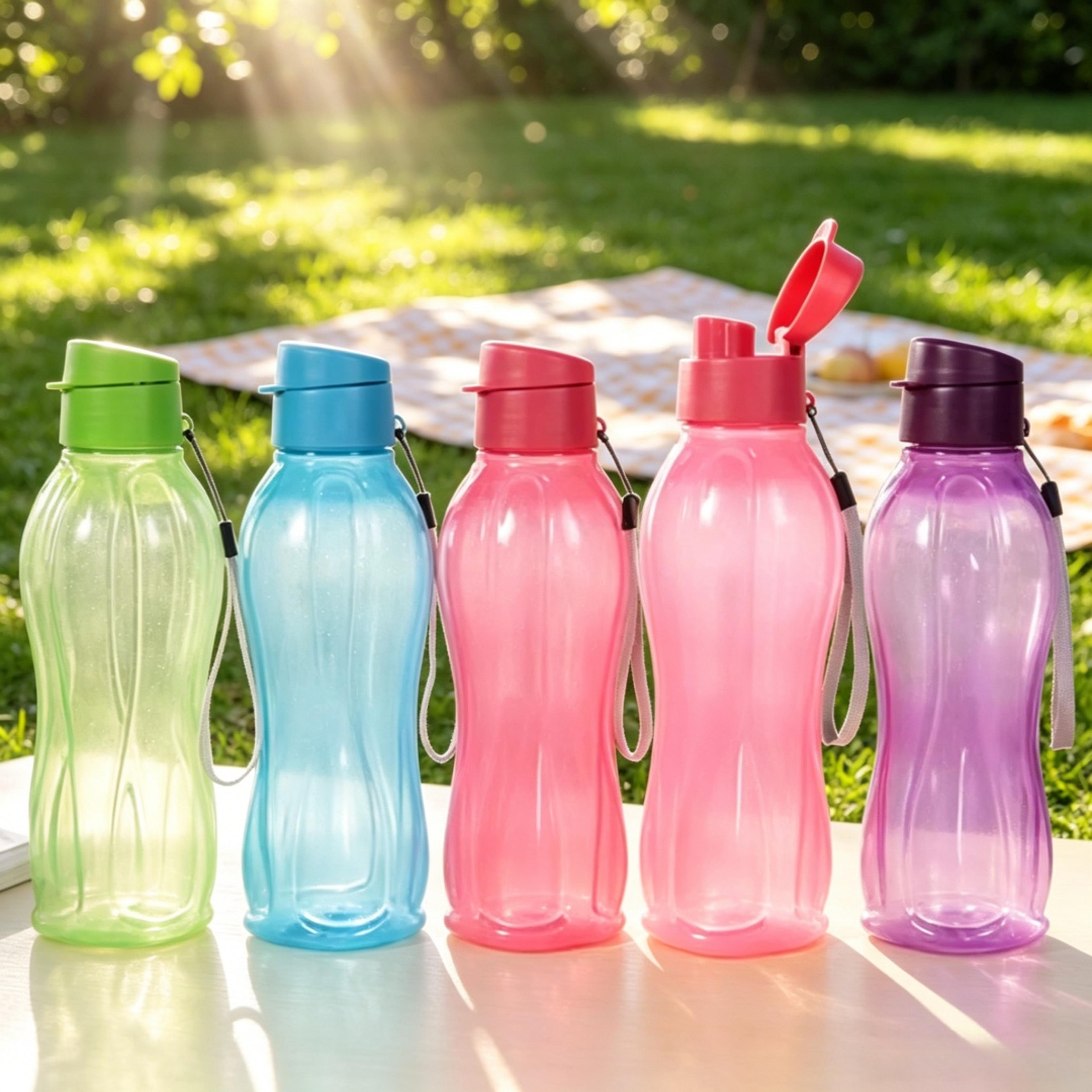 large water bottle leak proof sports water bottle with flip top lid & carry strap