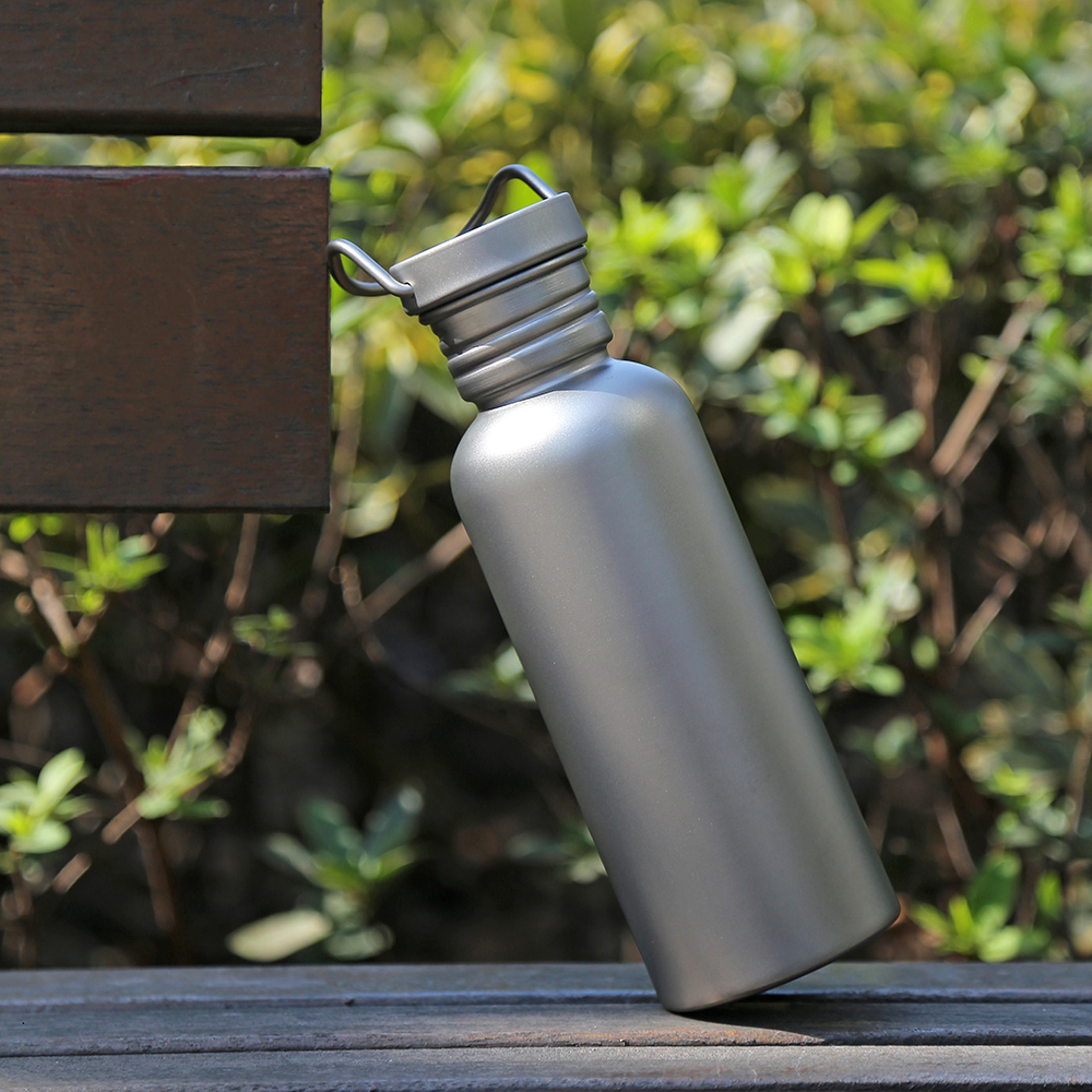 titanium water bottle ultralight camping canteen for hiking, cycling & travel