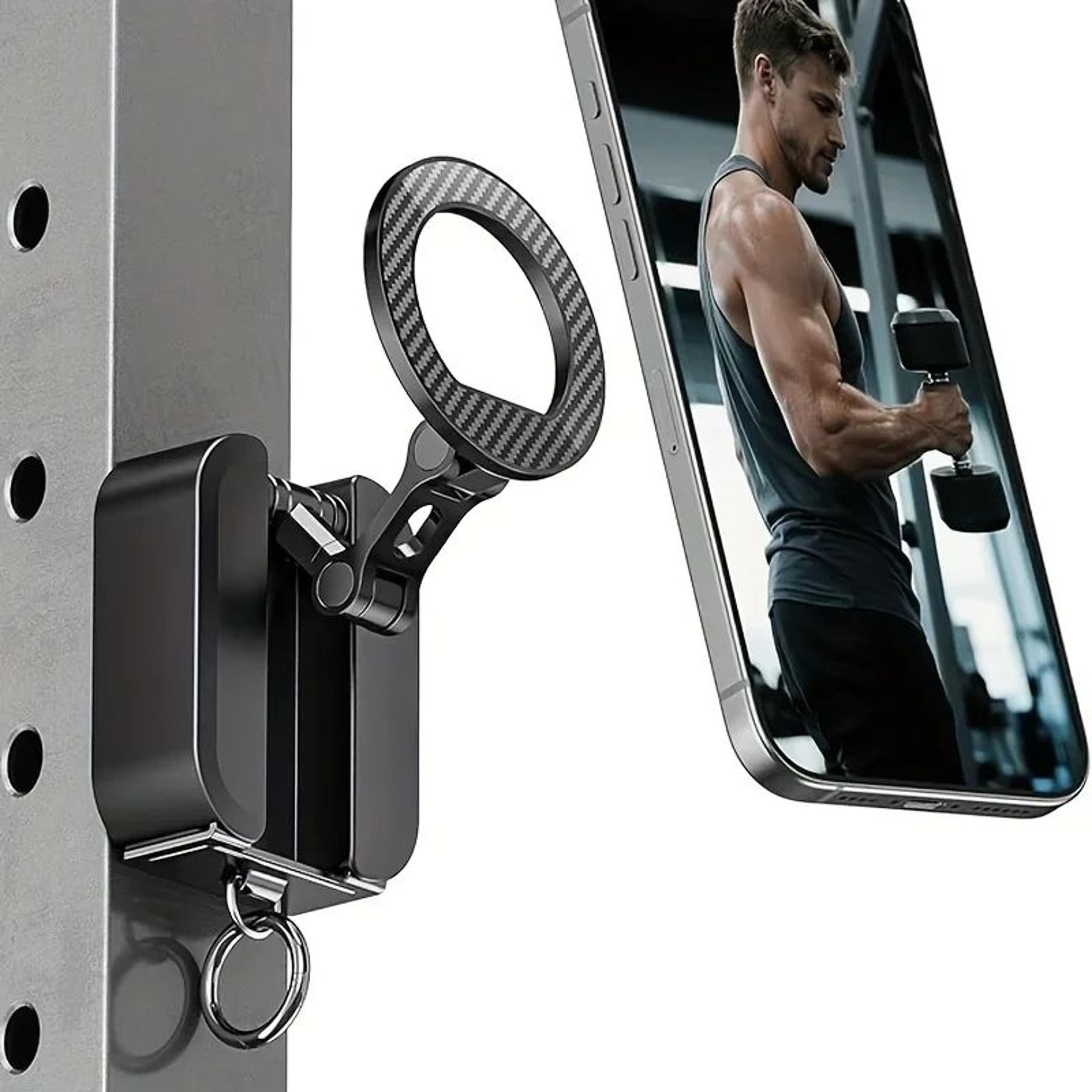 magnetic phone holder with universal tray table clamp for travel & hands free viewing