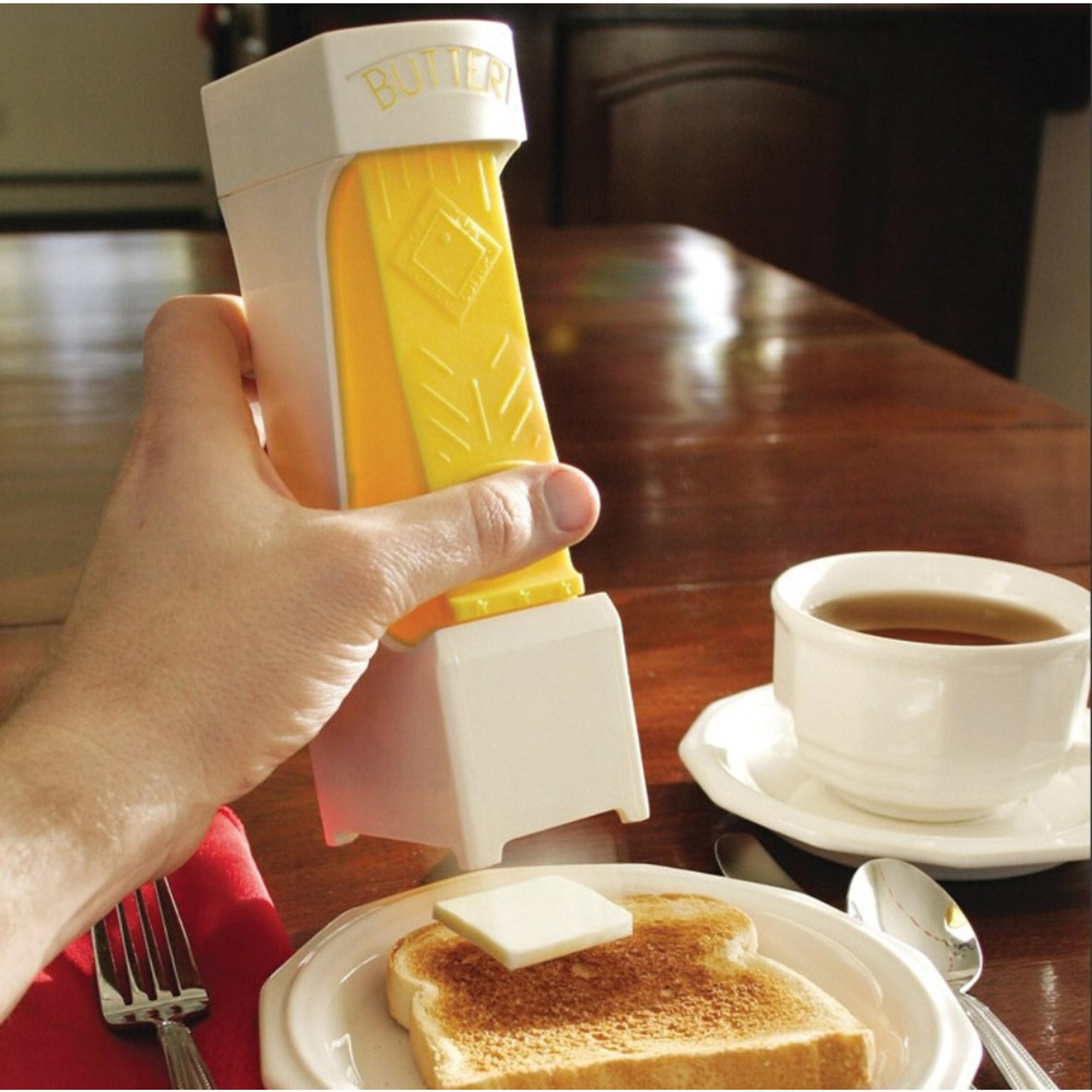 one click butter cutter & butter slicer dispenser with storage keeper for toast, baking & cooking