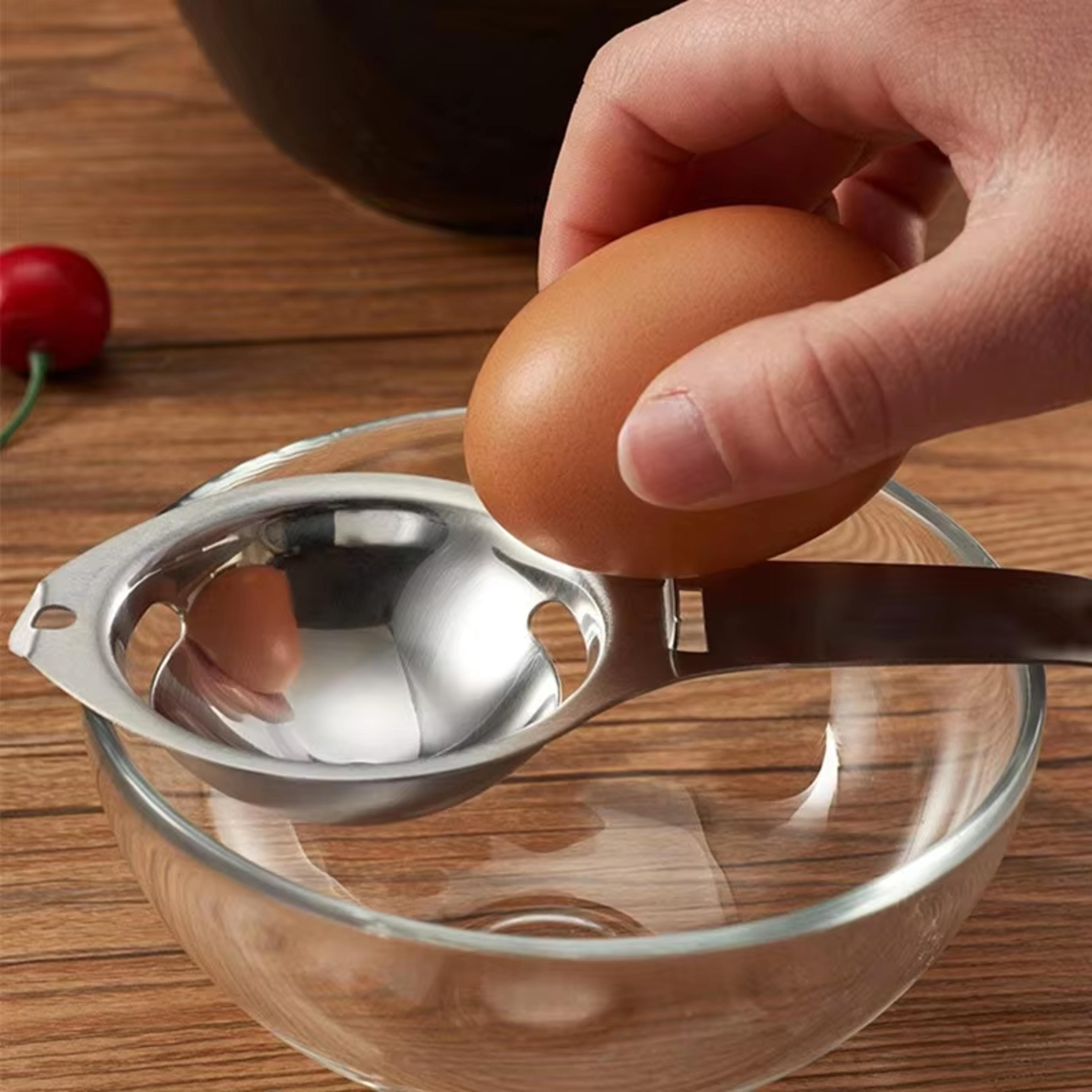 premium egg separator stainless steel egg yolk separator for fast, mess free baking & cooking
