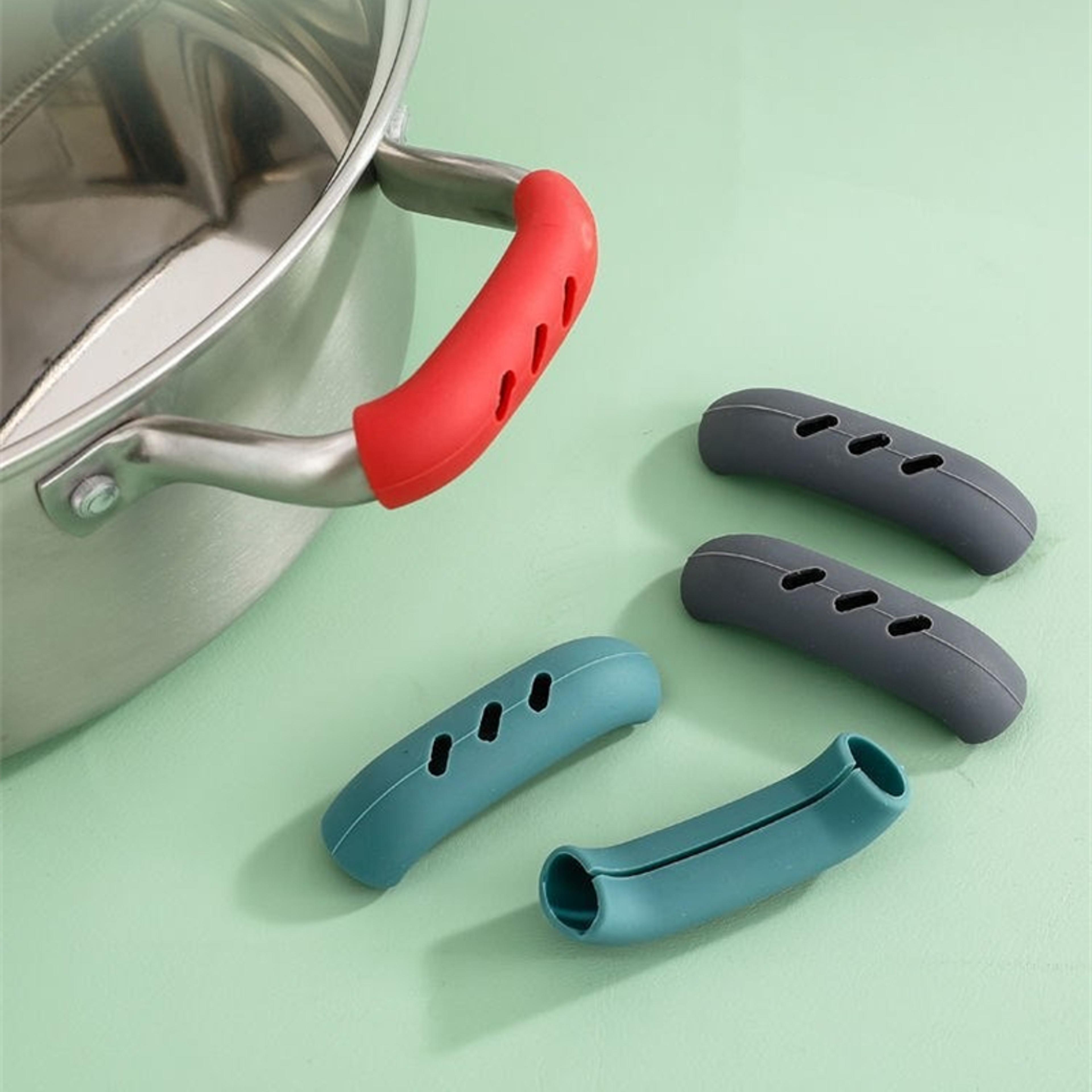 silicone pot handle cover set heat resistant handle grip anti slip pan handle sleevee
