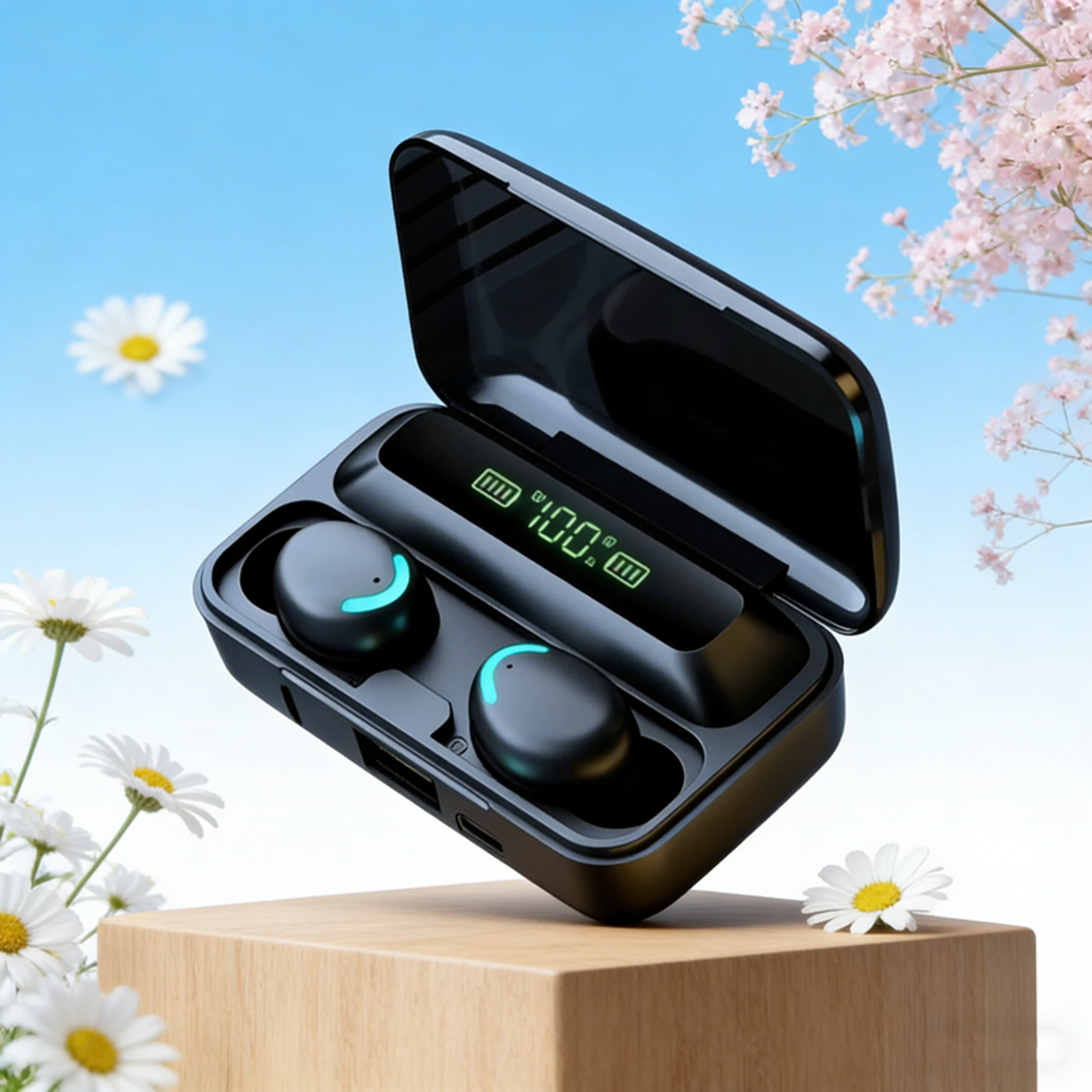 stereo bluetooth earbuds with touch control waterproof sport headphones