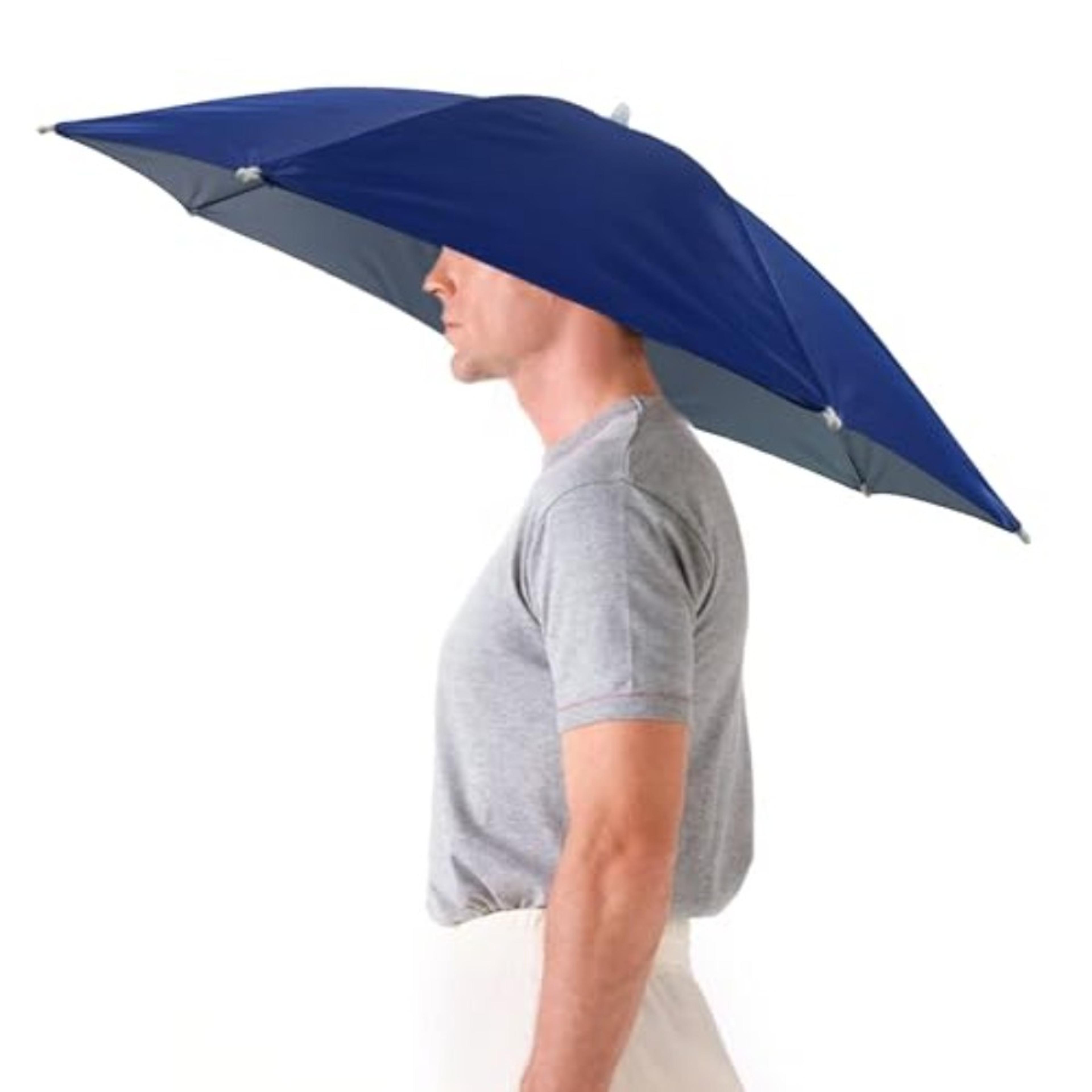 hands free umbrella hat portable sun rain hat for fishing, gardening & hiking