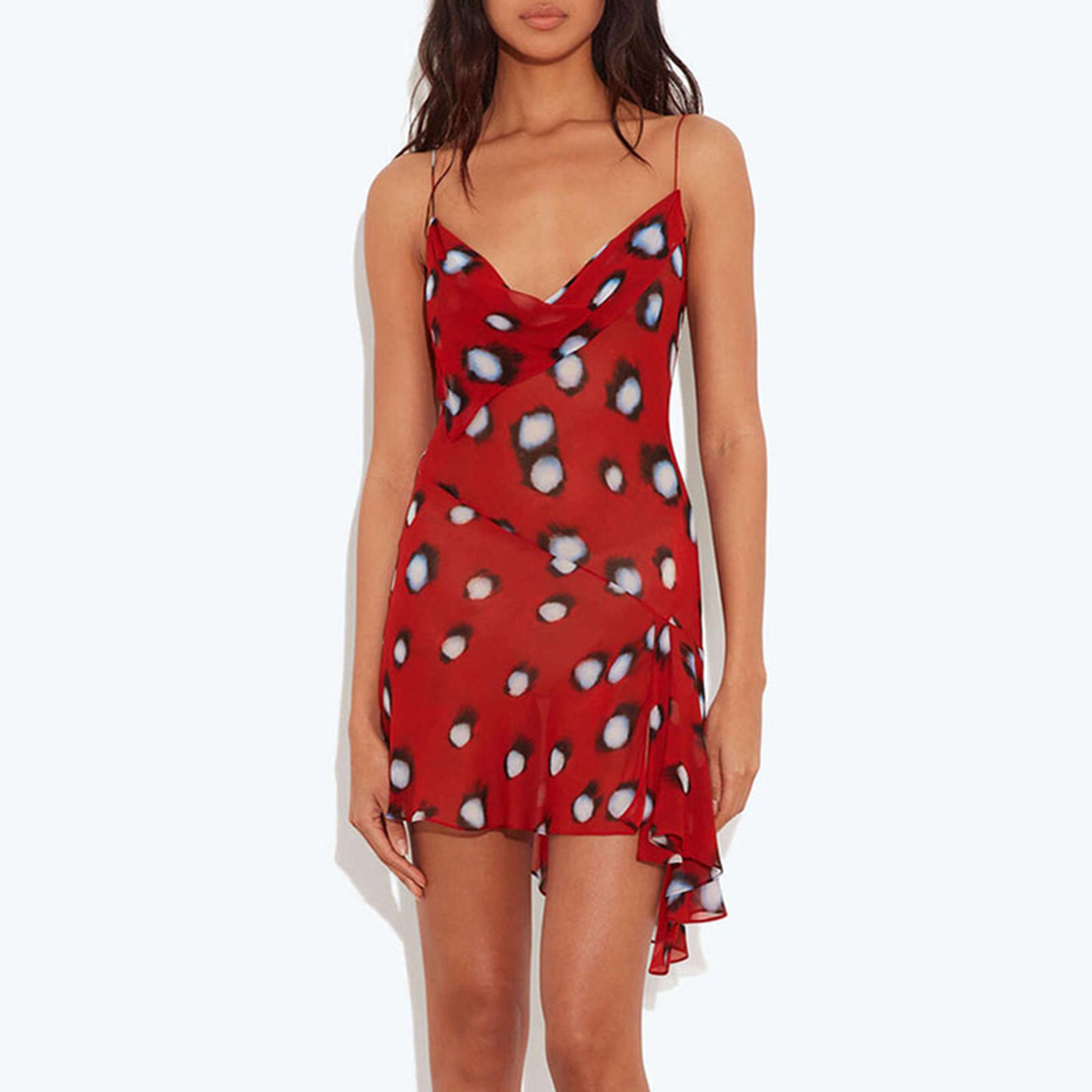 elegant sleeveless party dress for women printed ruffle asymmetrical mini cocktail dress