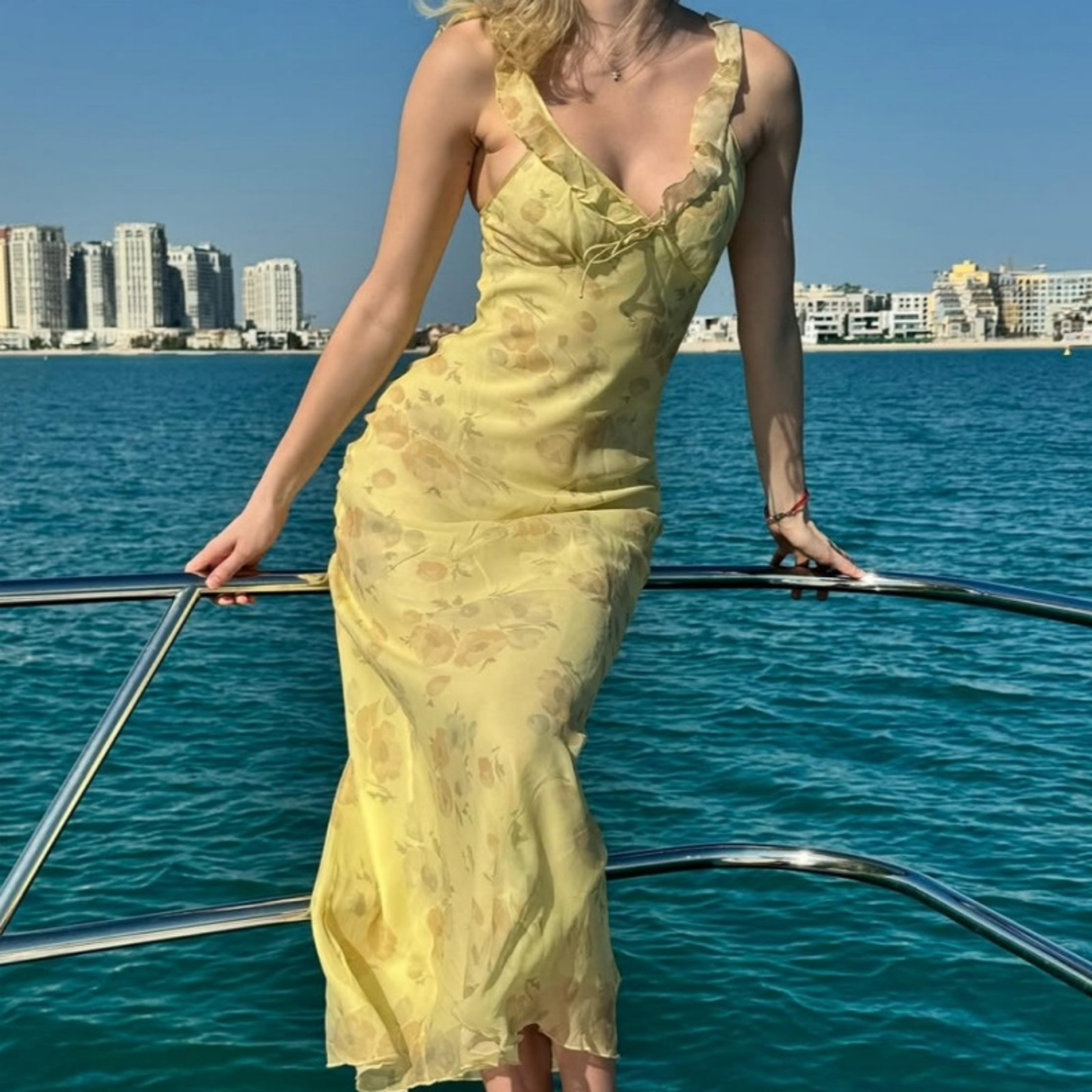 flora muse floral maxi dress backless summer beach vacation dress with plunge neckline