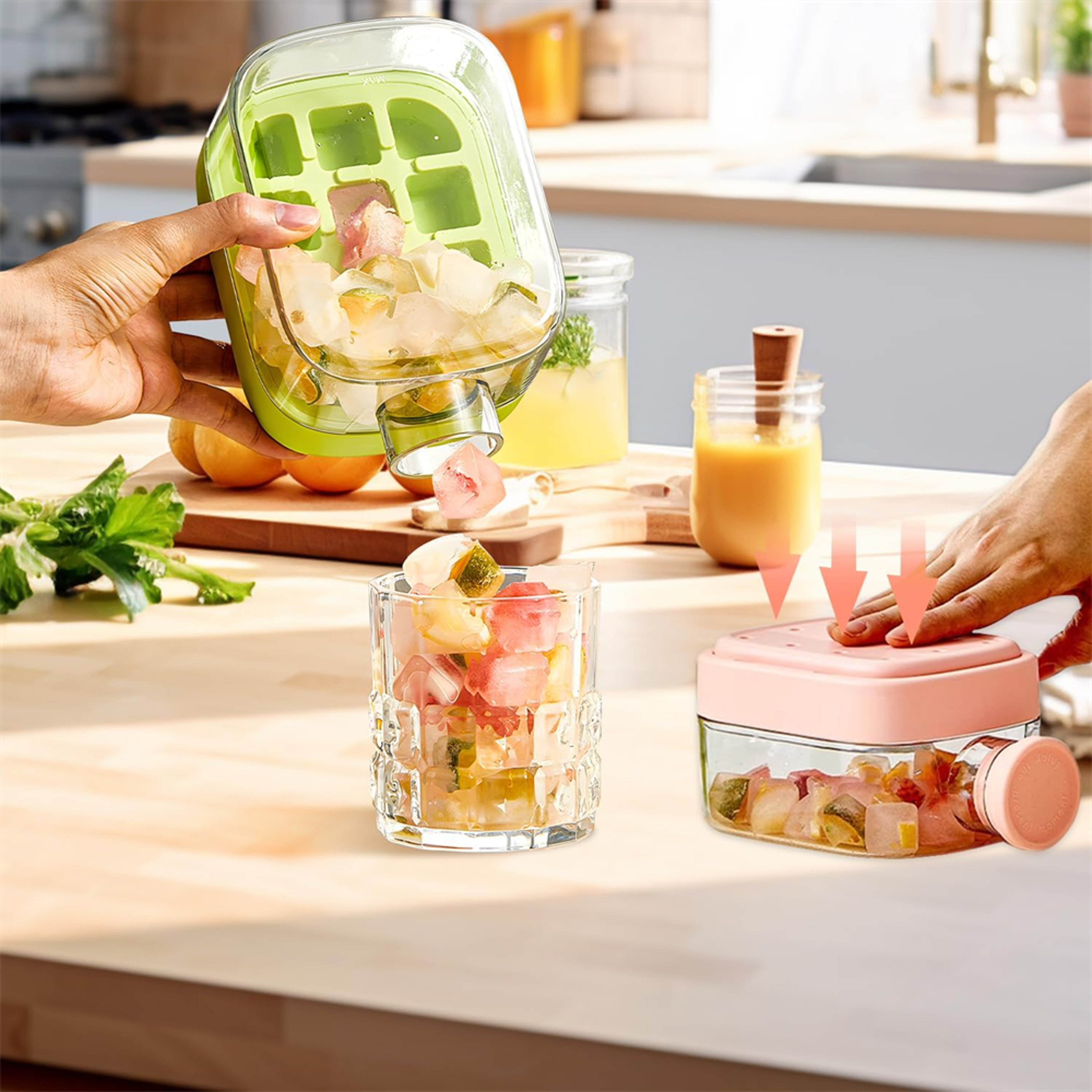 ice cube bottle with straw portable ice maker water bottle