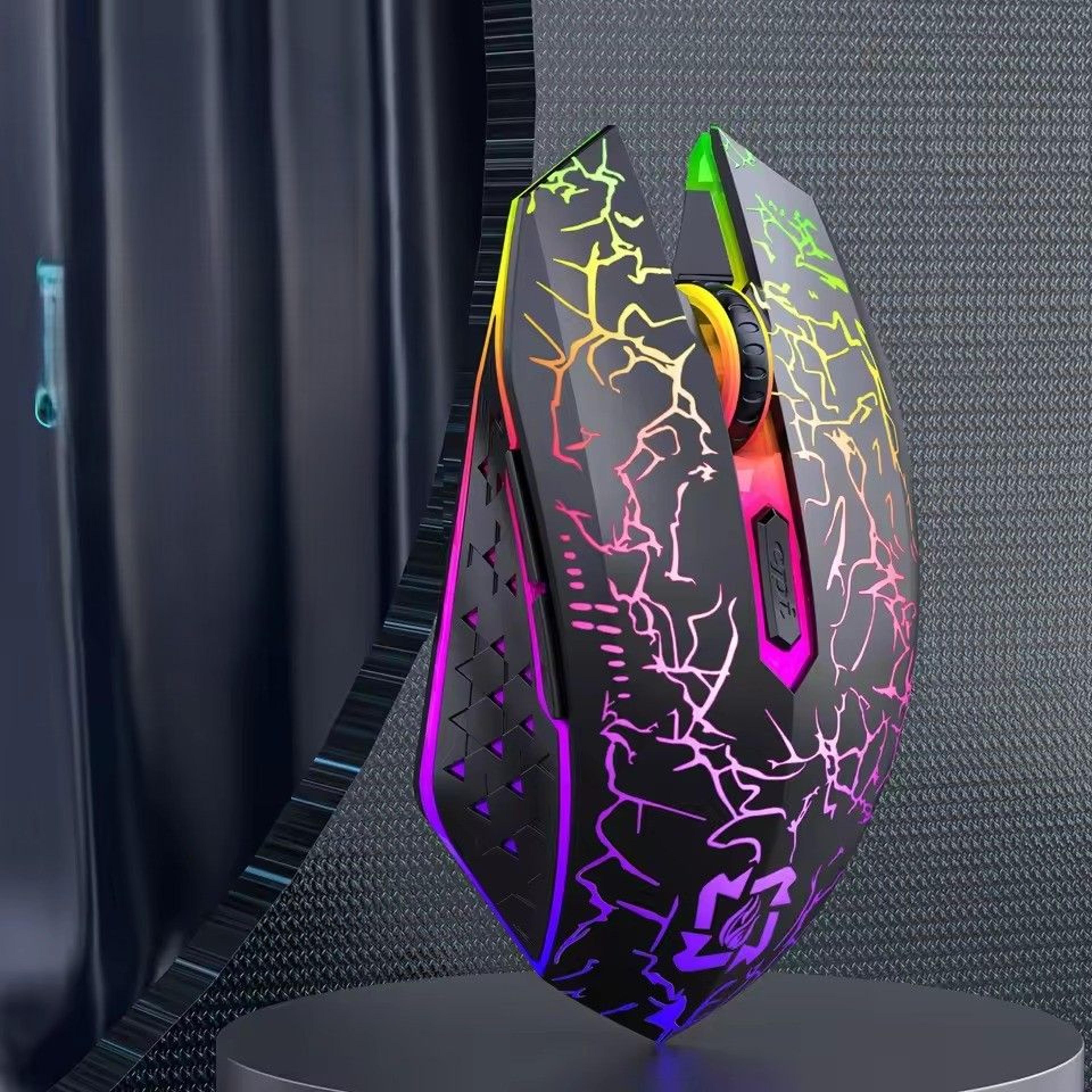 dual mode wireless bluetooth mouse with silent click, rgb lighting & buttons for laptop, mac & pc