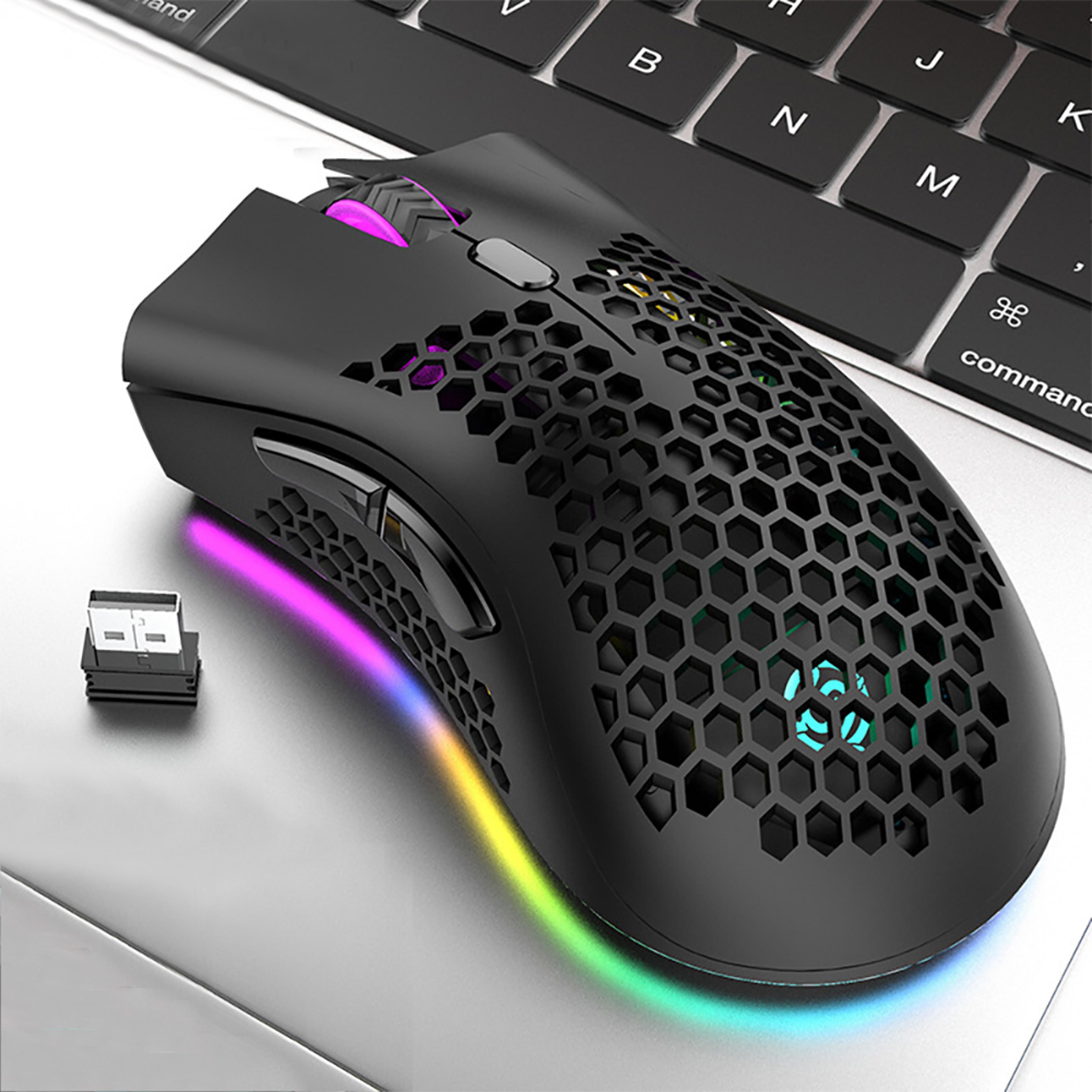 wireless gaming mouse rechargeable rgb ergonomic mouse for pc & laptop