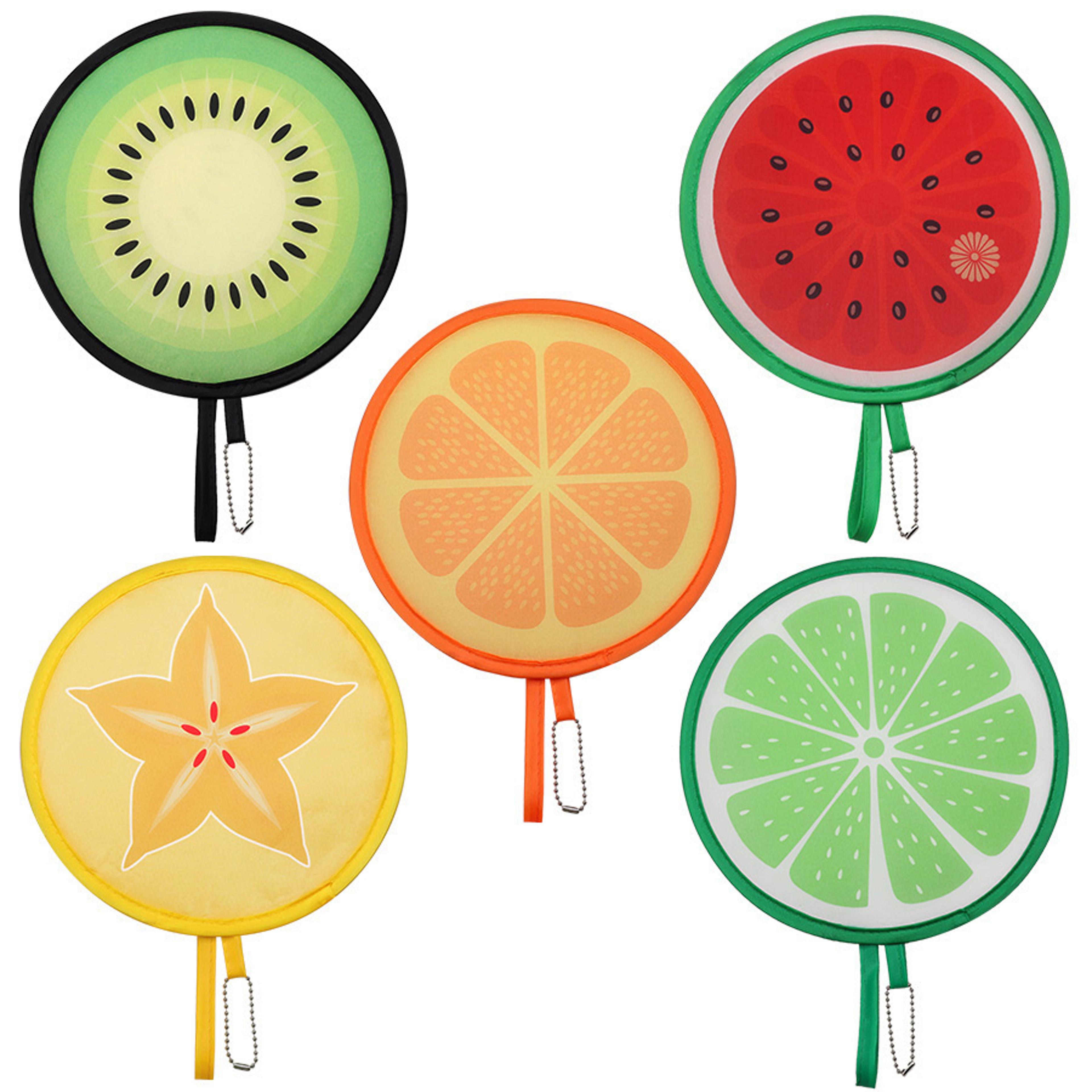 fruit foldable hand fan portable pocket hand fans for summer parties & wedding party favors