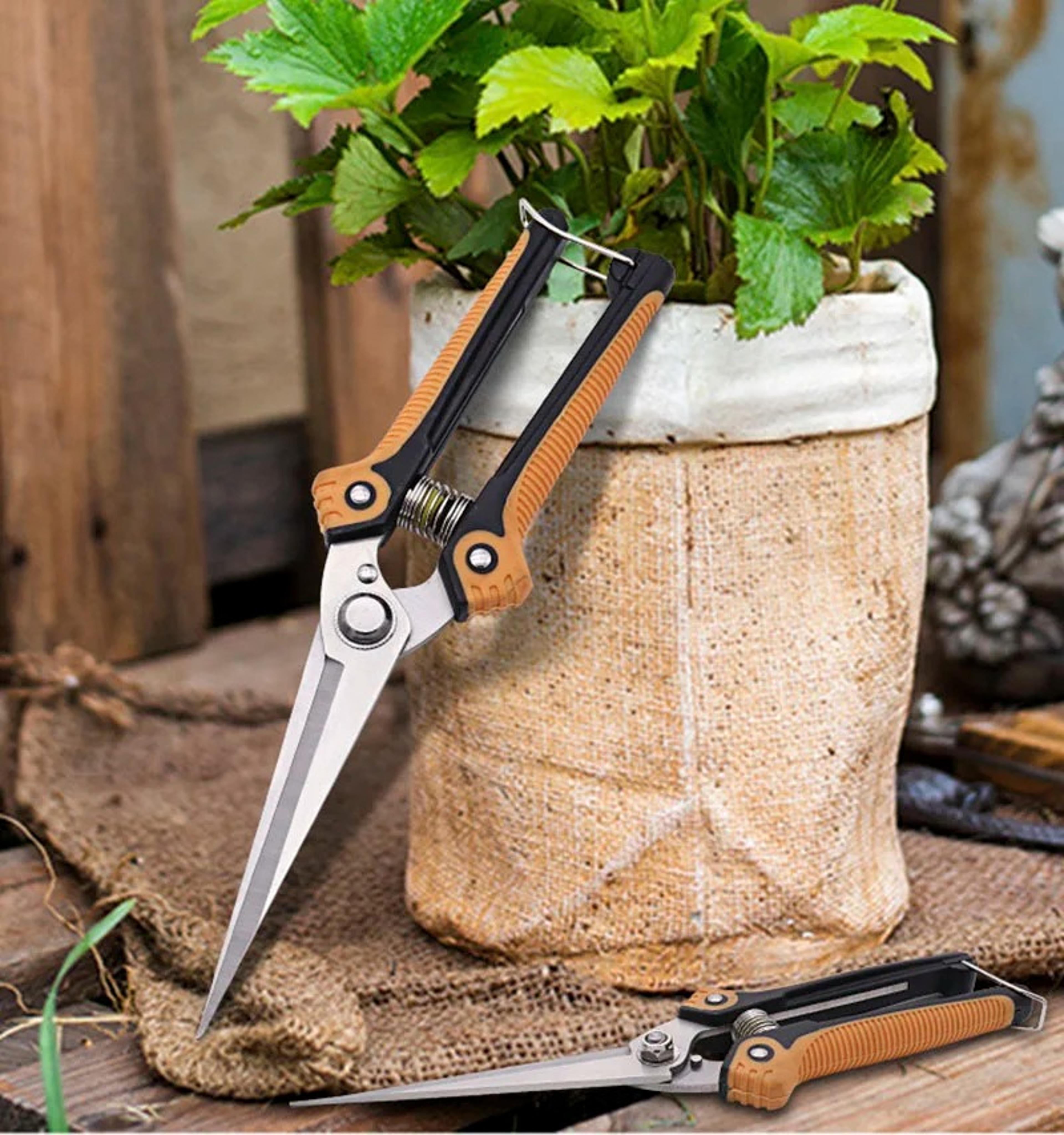 precision pruning shears with non slip grip stainless steel garden pruners for branch & flower trimming