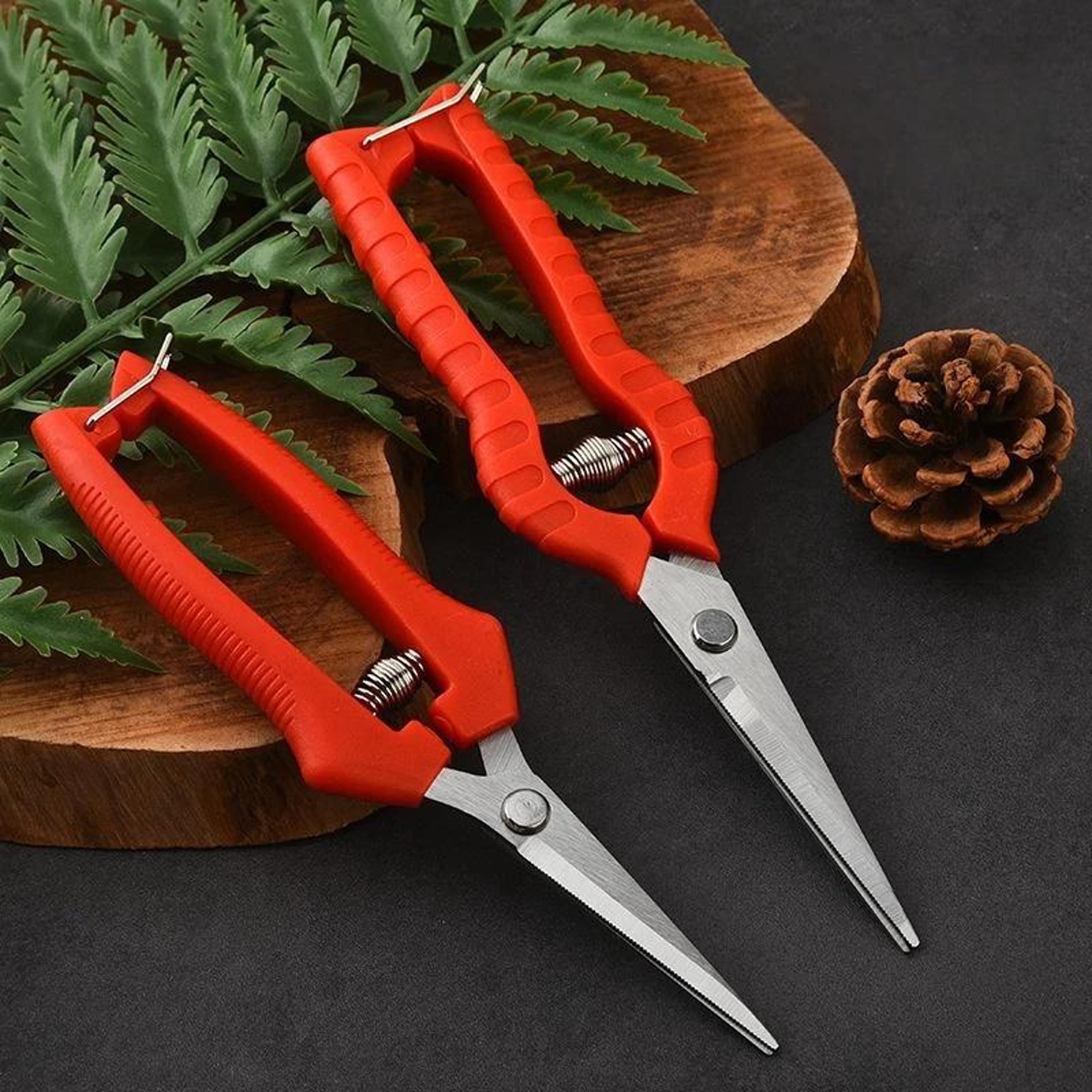 precision garden pruning shears with stainless steel blades & comfort grip handle