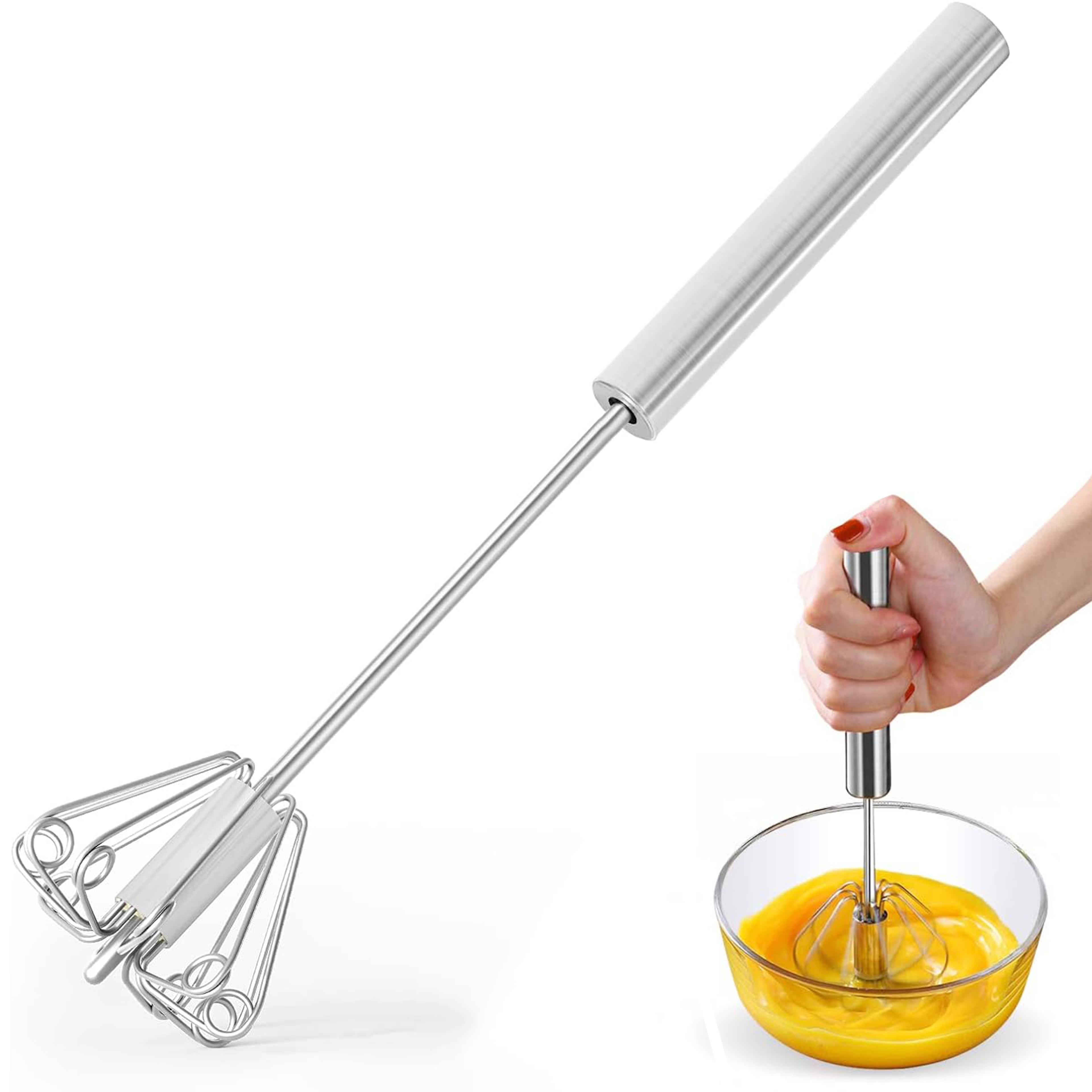 semi automatic egg beater stainless steel whisk manual hand push mixer for eggs, cream & batter