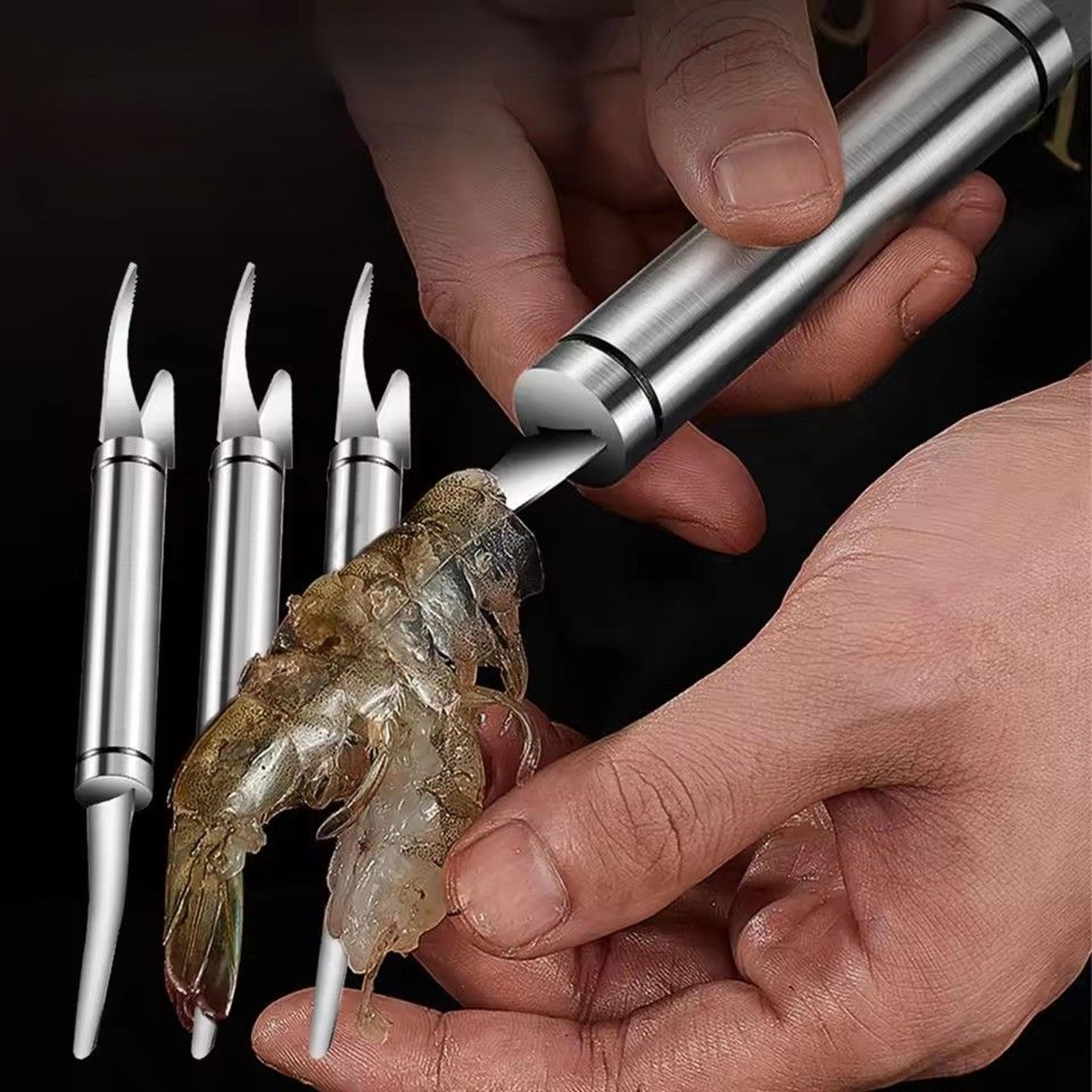 premium stainless steel shrimp deveiner & shrimp peeler tool for fast seafood preparation