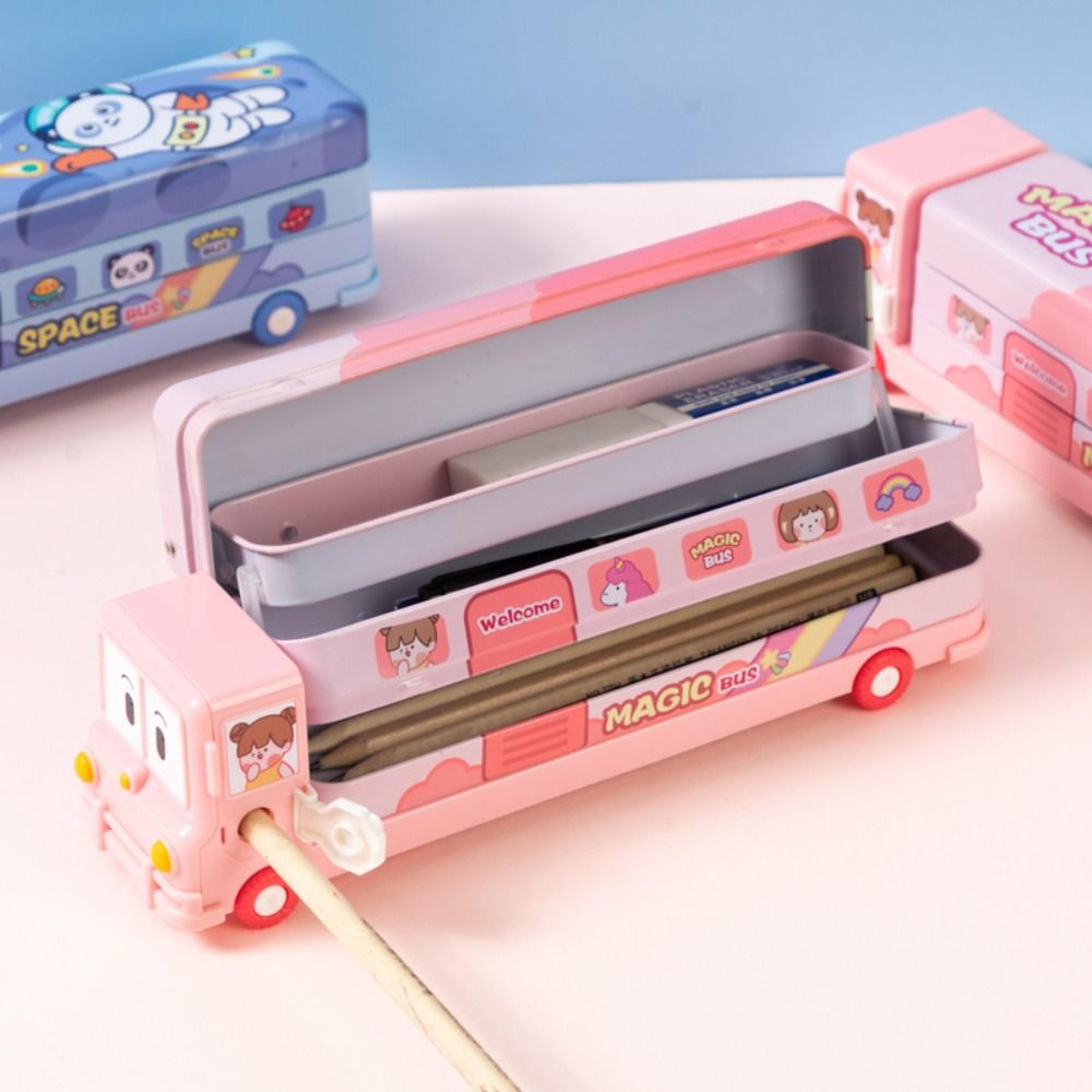 layer bus pencil case with back to school backpack built in sharpener large capacity school organizer