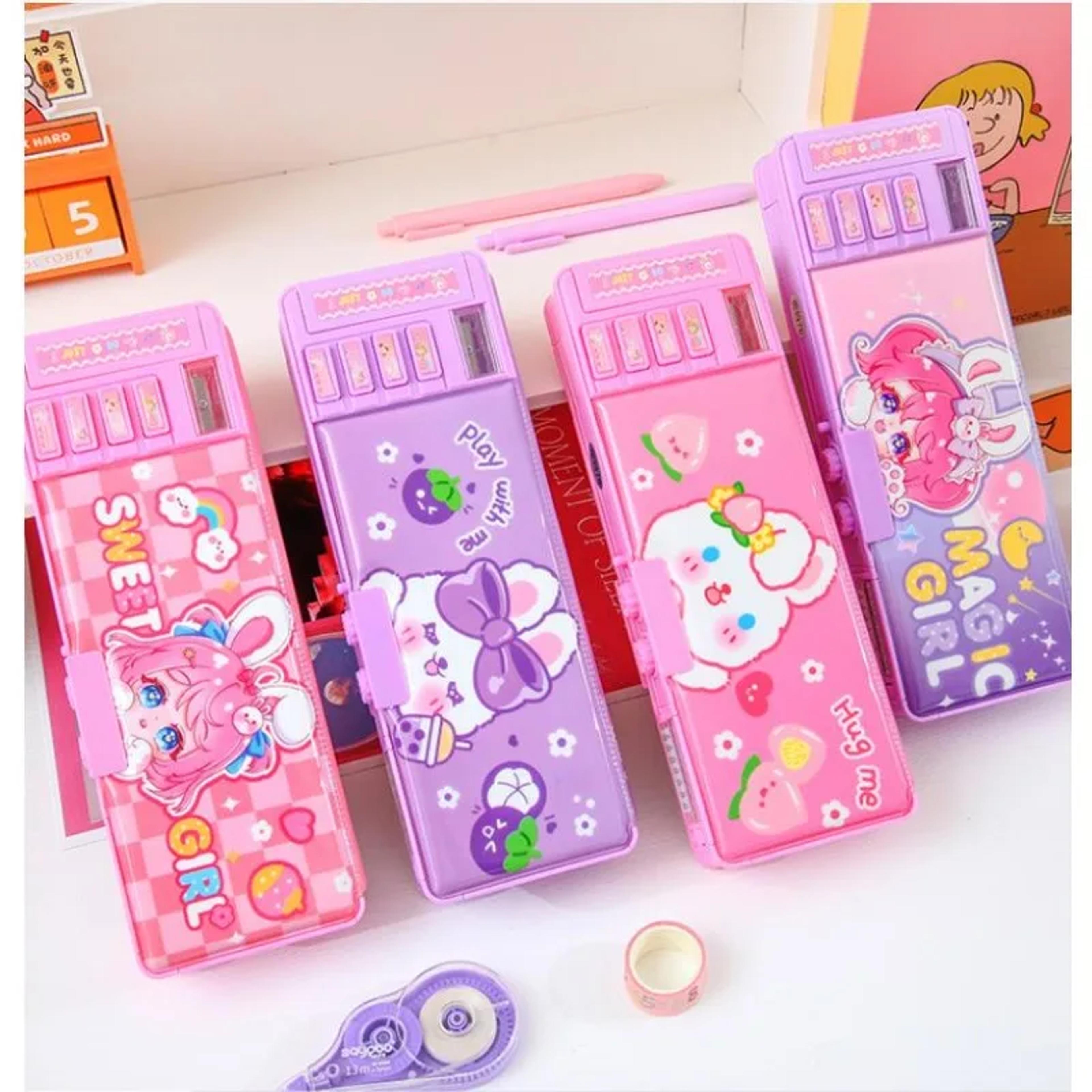 cute cartoon pencil case with combination lock for students back to school backpack essential organizer