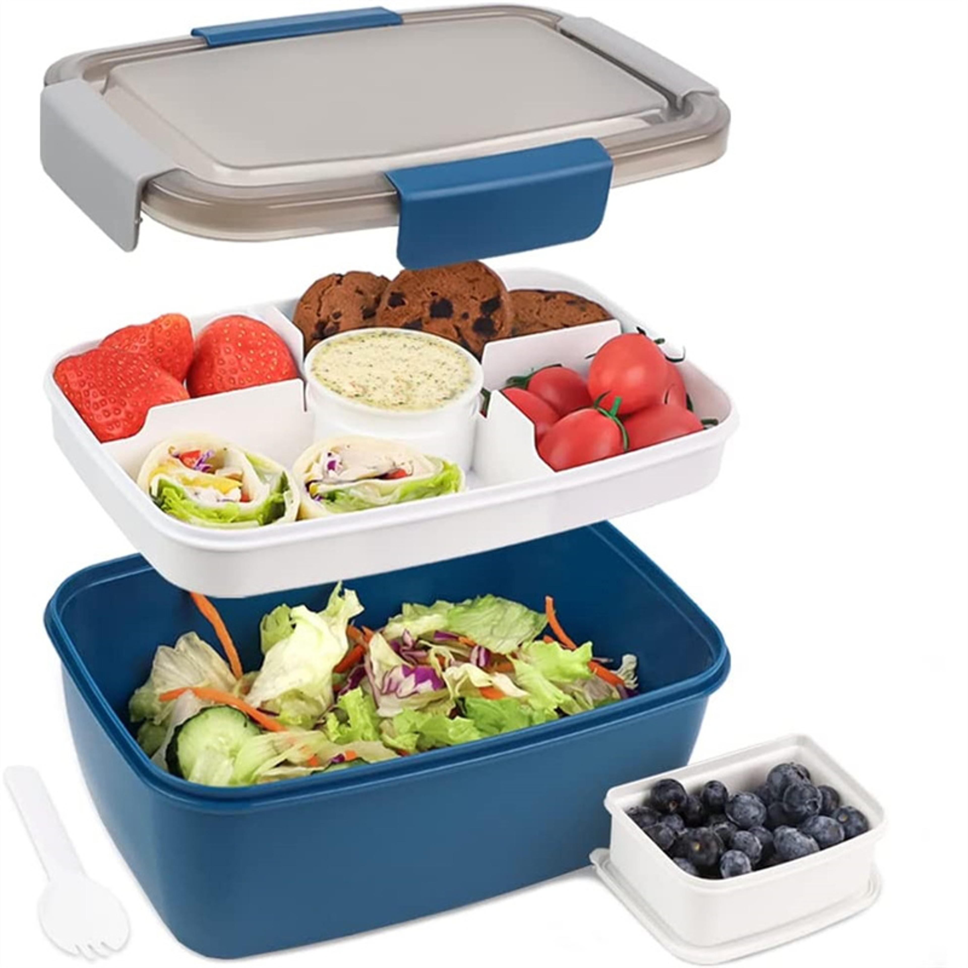fresh keep bento lunch box with compartments & dressing cup for meal prep back to school backpack
