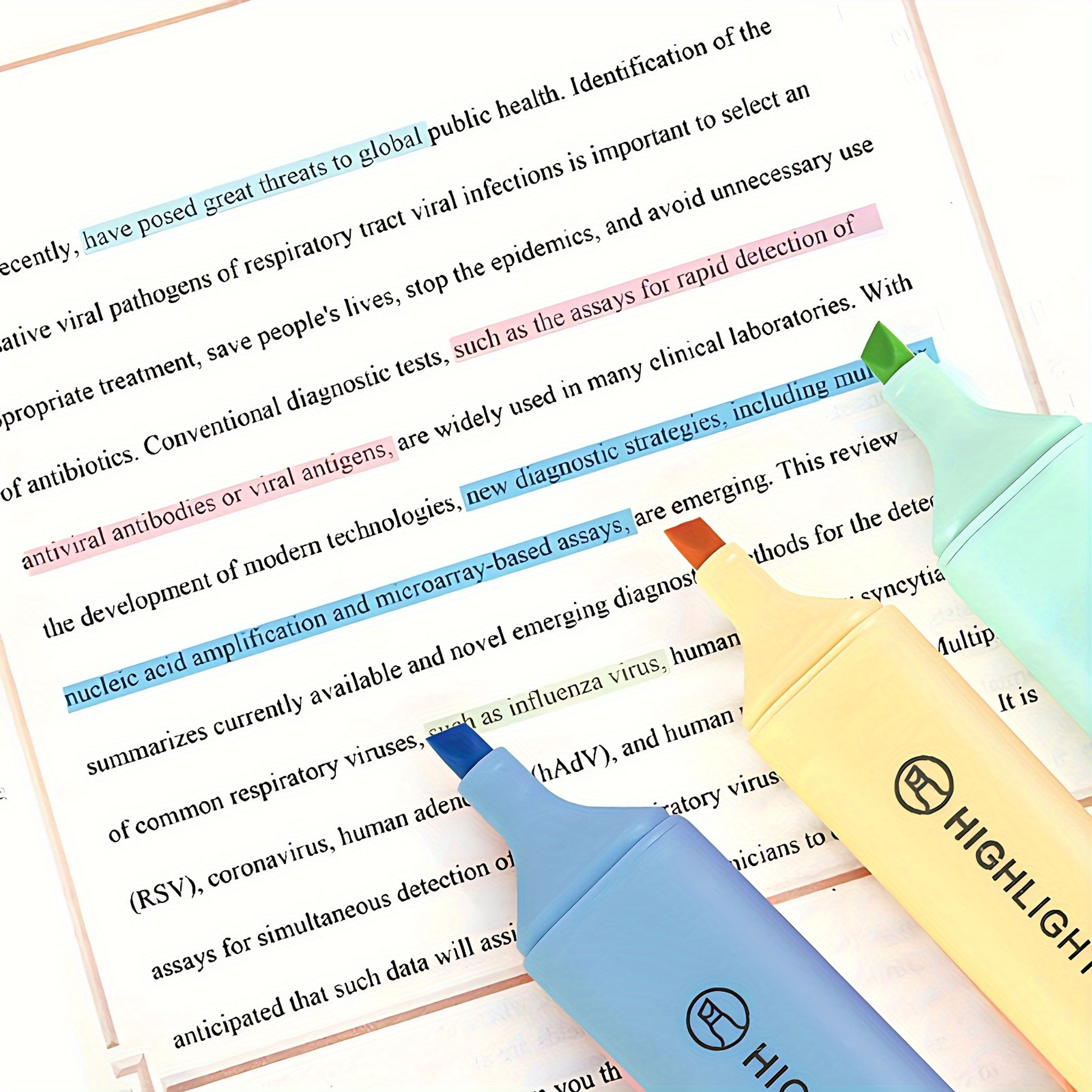 pastel highlighter pens for smooth note taking, back to school water based highlighters for journaling & planners