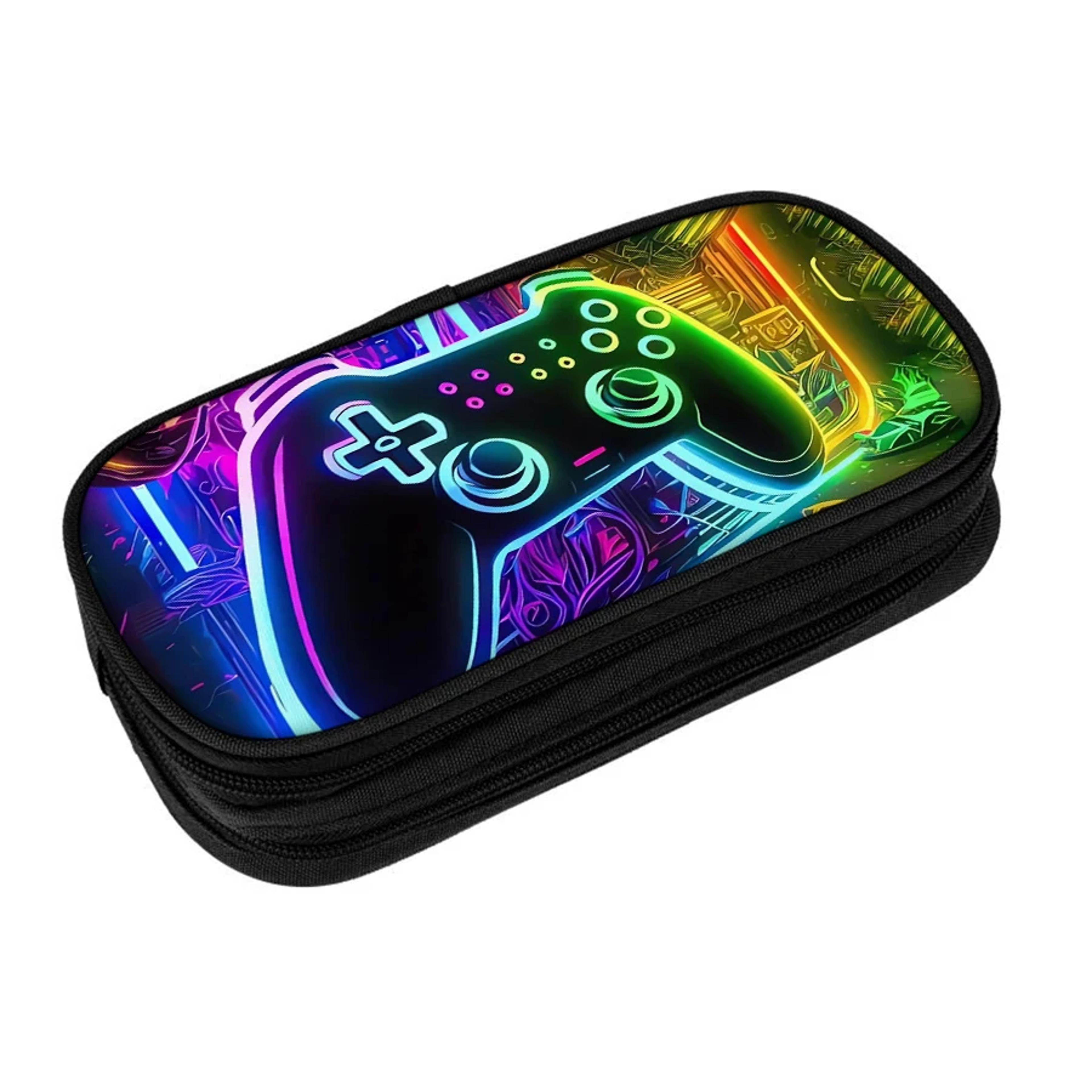 game controller pencil case with double layer storage for kids back to school cartoon organizer