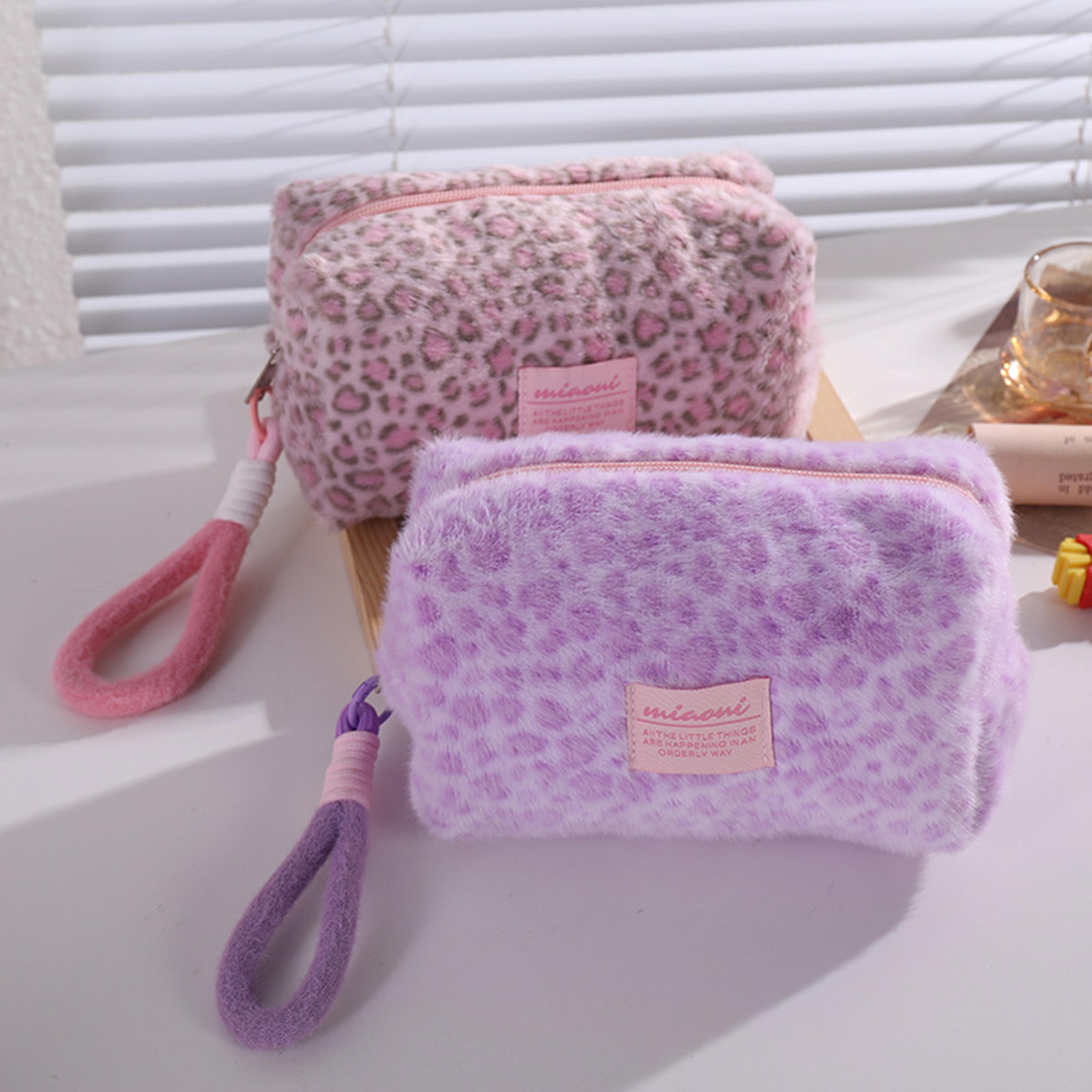 large leopard print pencil case for back to school soft stationery organizer storage pouch