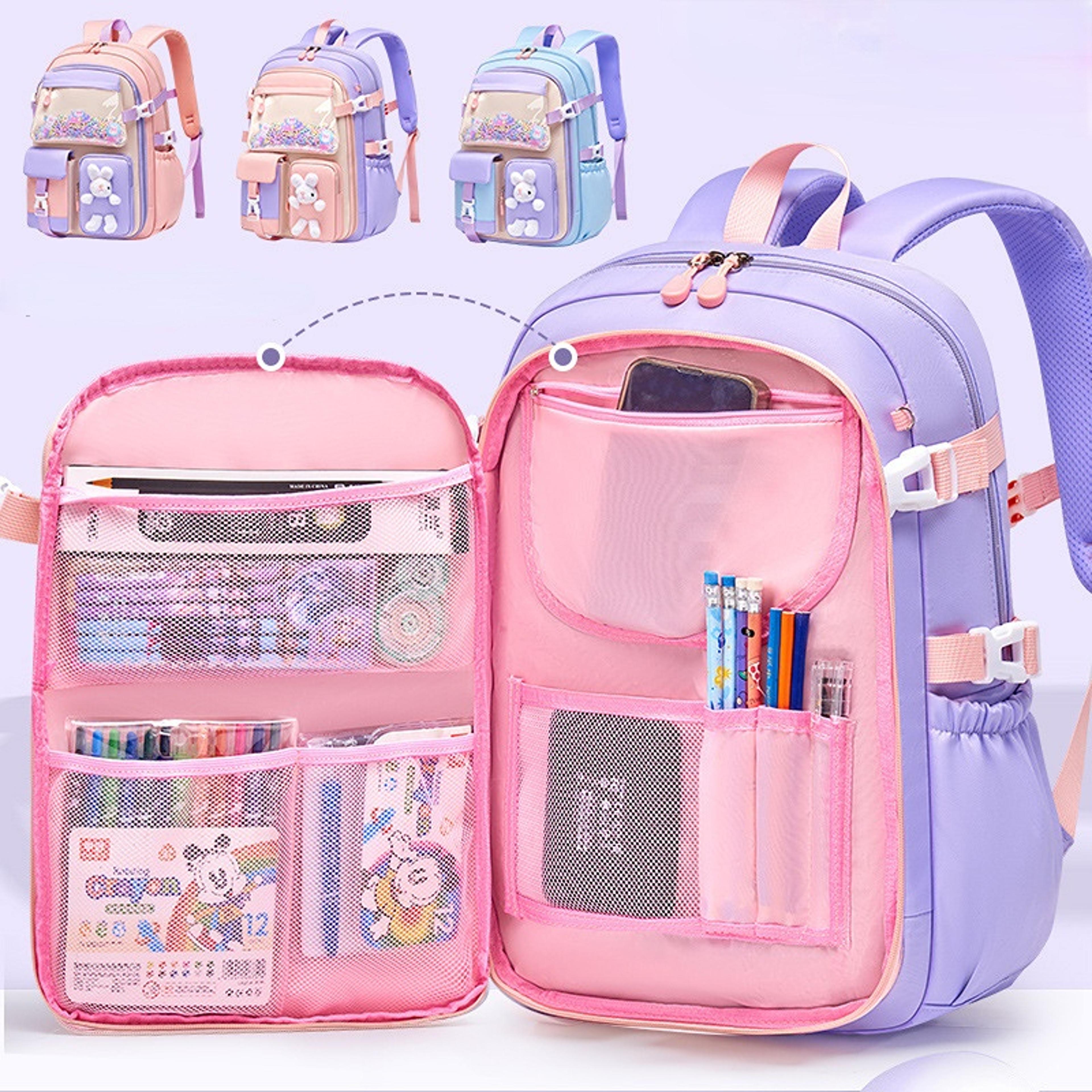 cute rabbit girls school backpack for back to school waterproof large capacity primary book bag