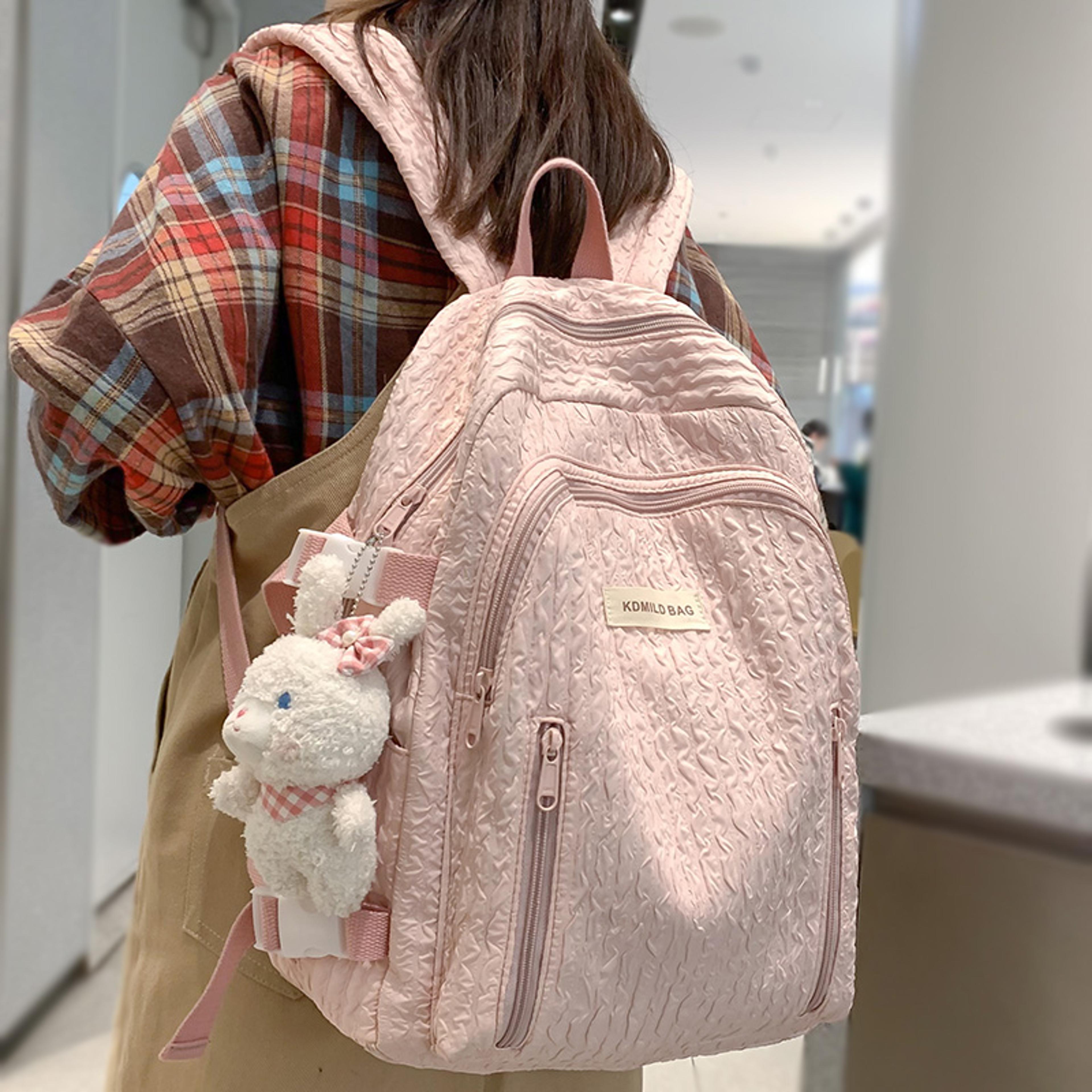 cute pink college backpack back to school laptop backpack for women kawaii travel school bags