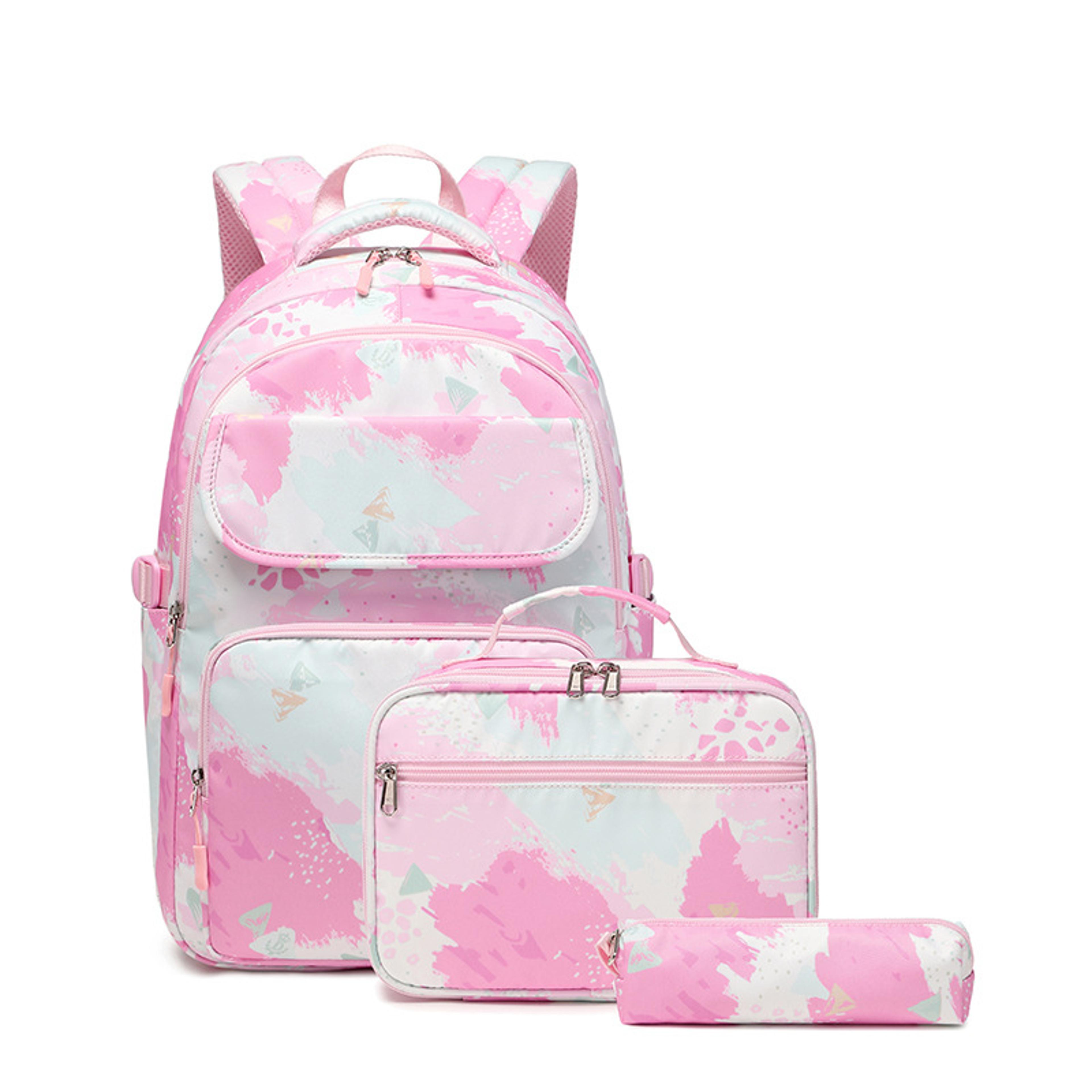 luxury girls school backpack set with lunch bag & pencil case for back to school waterproof school essentials