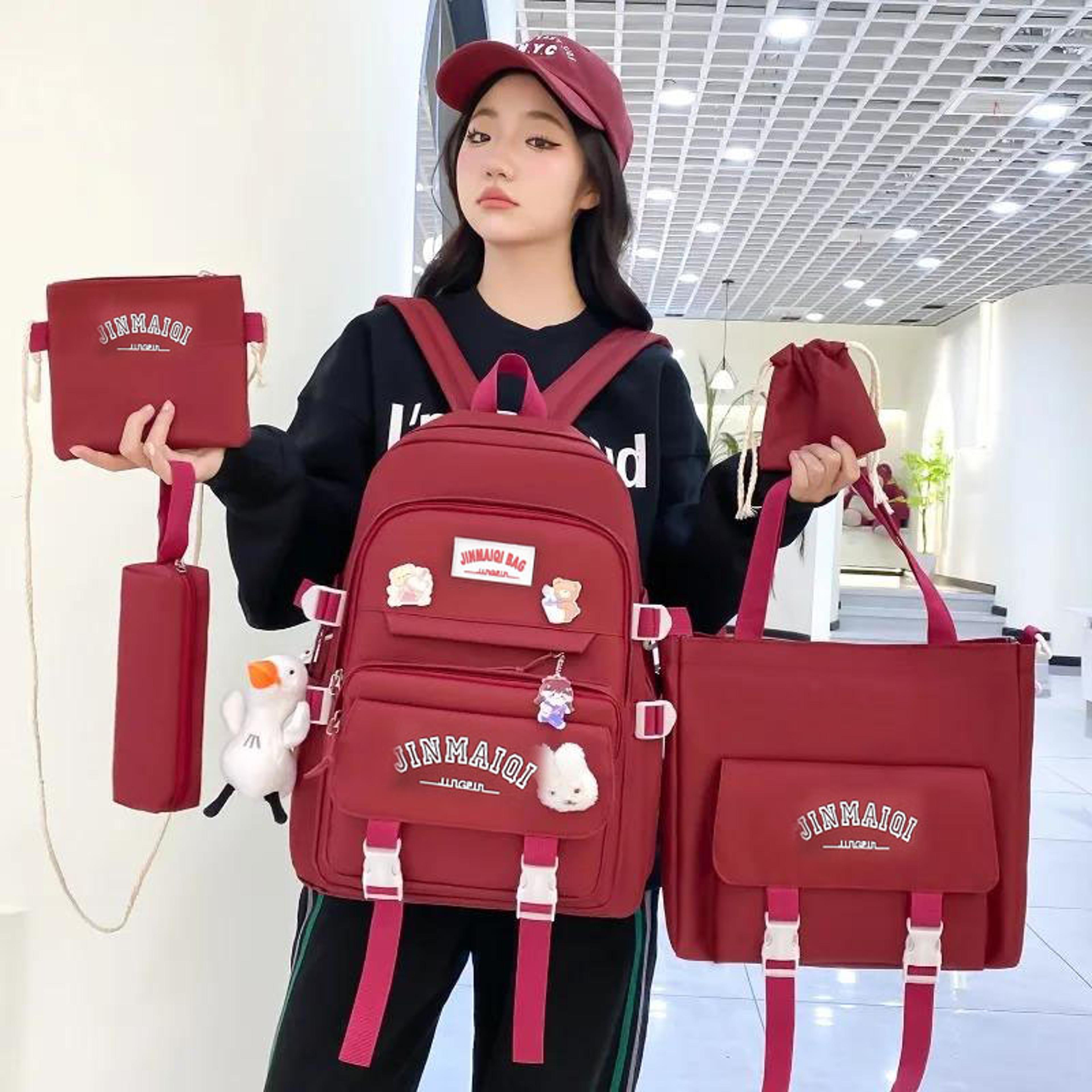 forest style school backpack set with accessories, large capacity back to school backpack