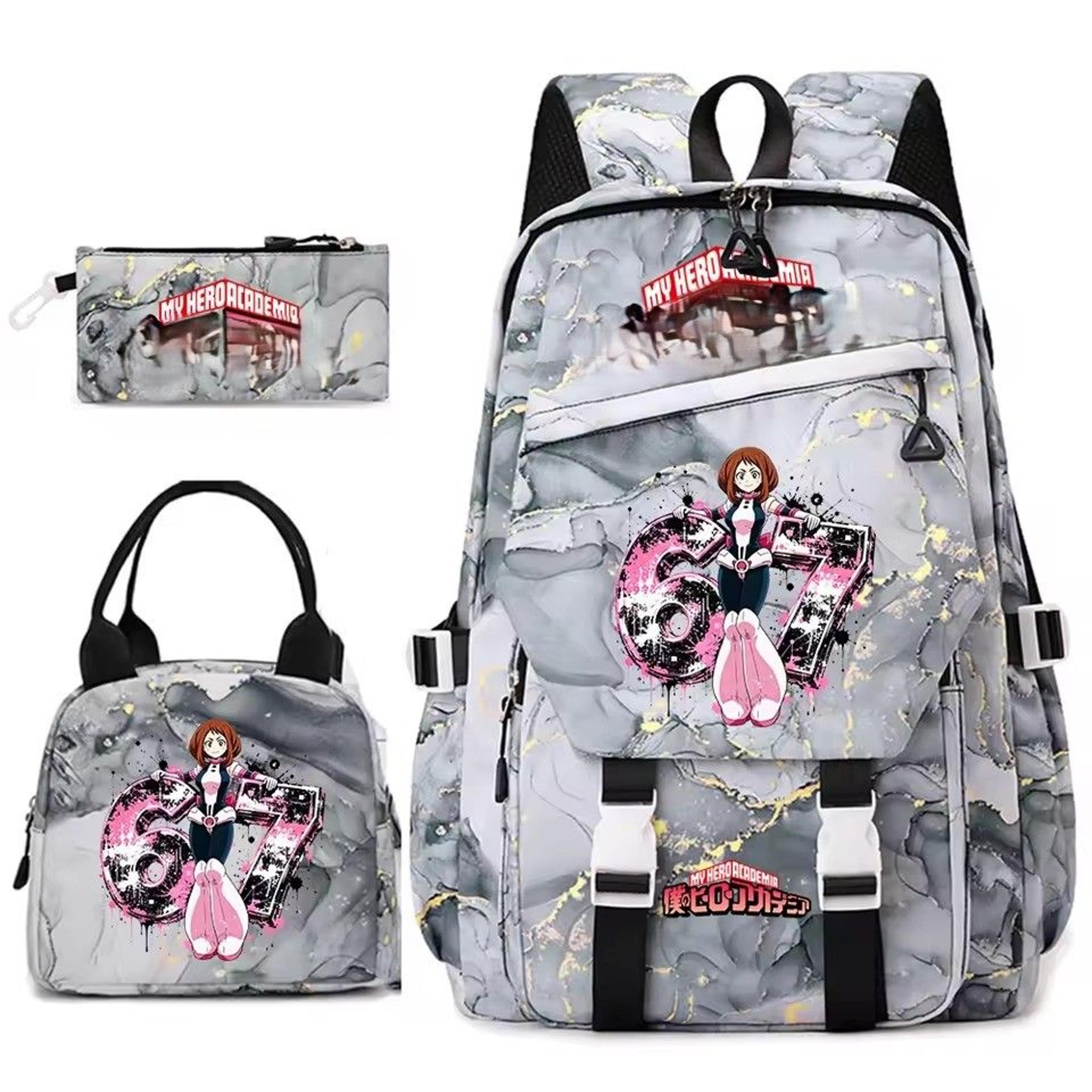 my hero academia backpack set with lunch bag & pencil case back to school backpack for anime fans
