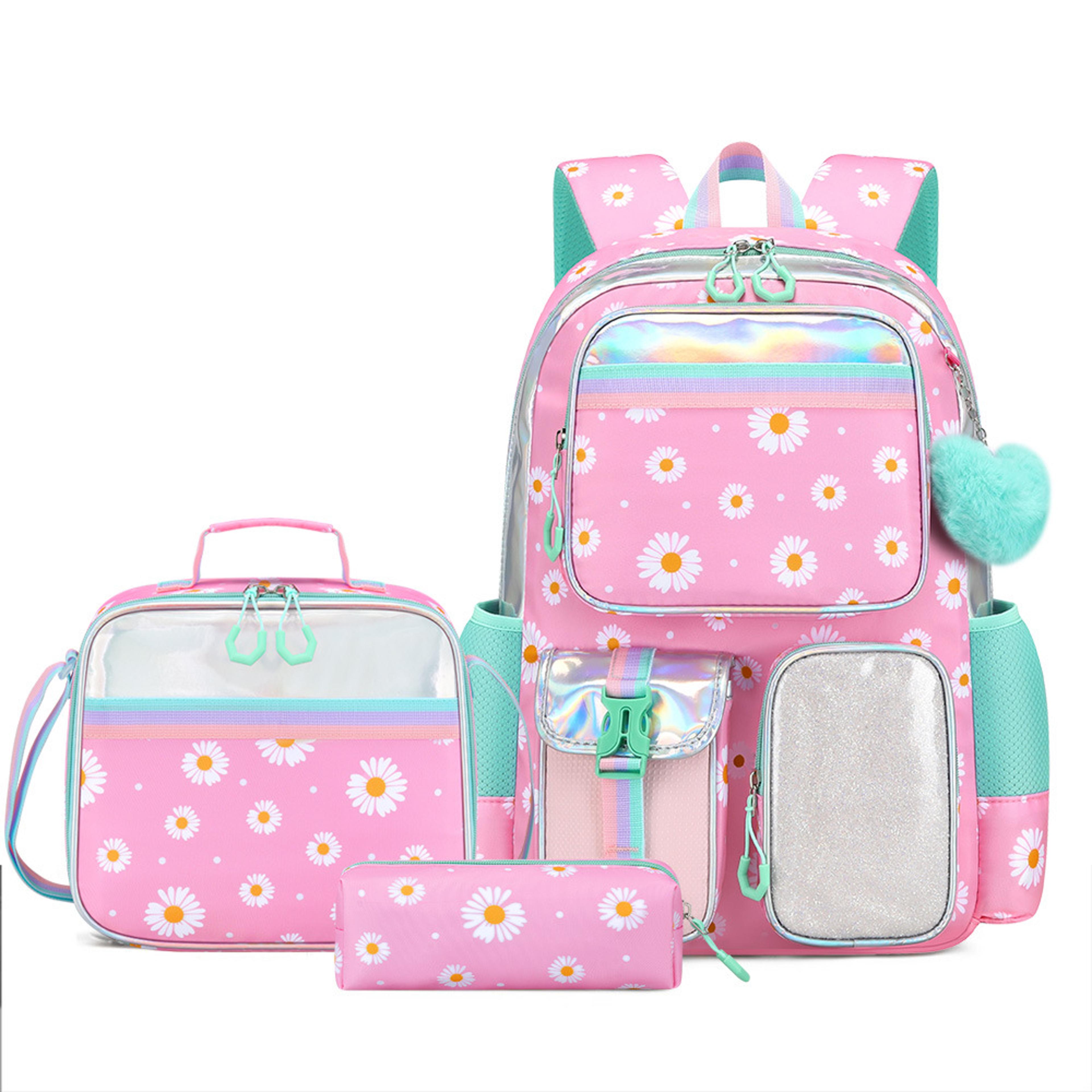 cute bunny back to school backpack kawaii girls school backpack set with handbag & pencil case