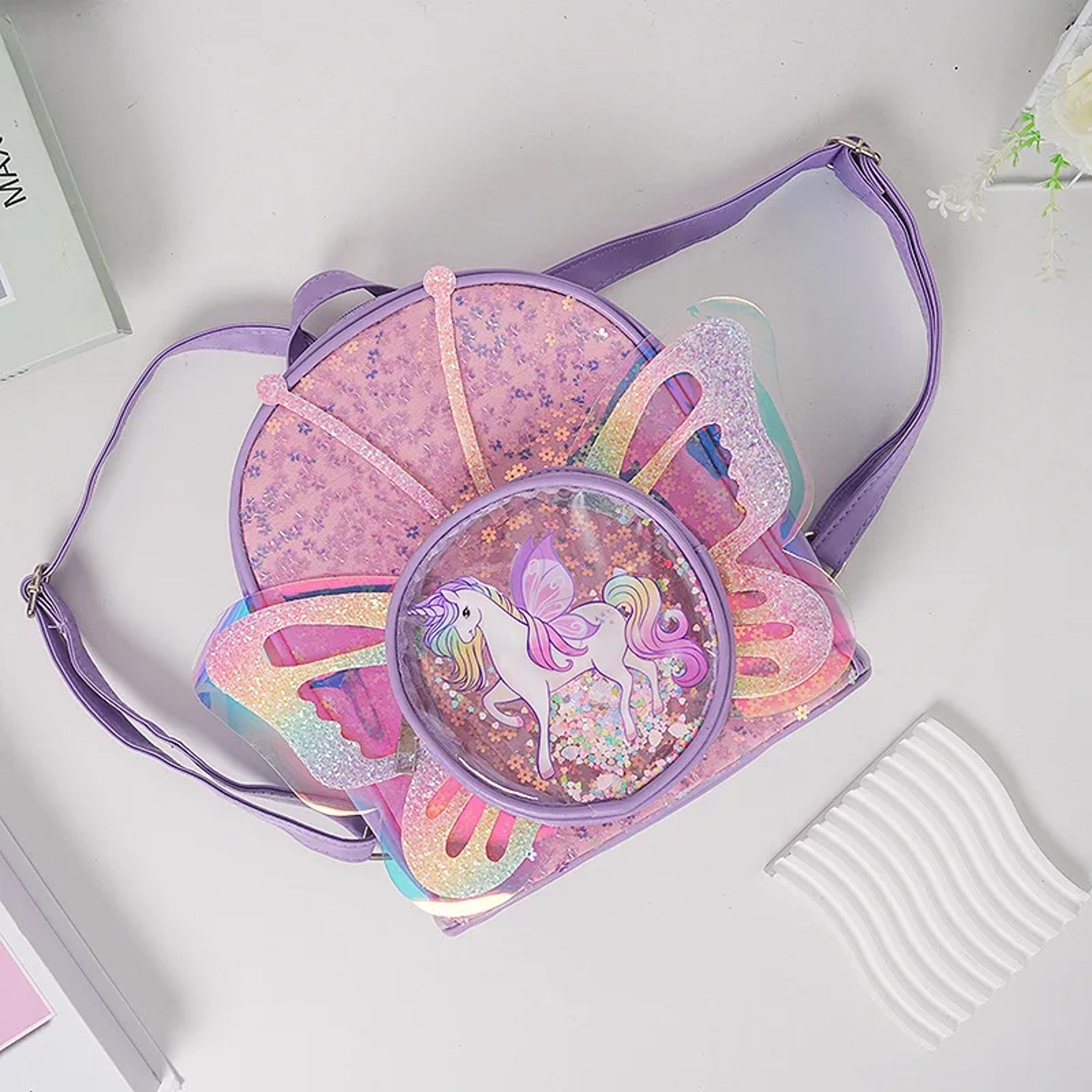 sparkle unicorn kids backpack with butterfly wings back to school backpack for girls kindergarten