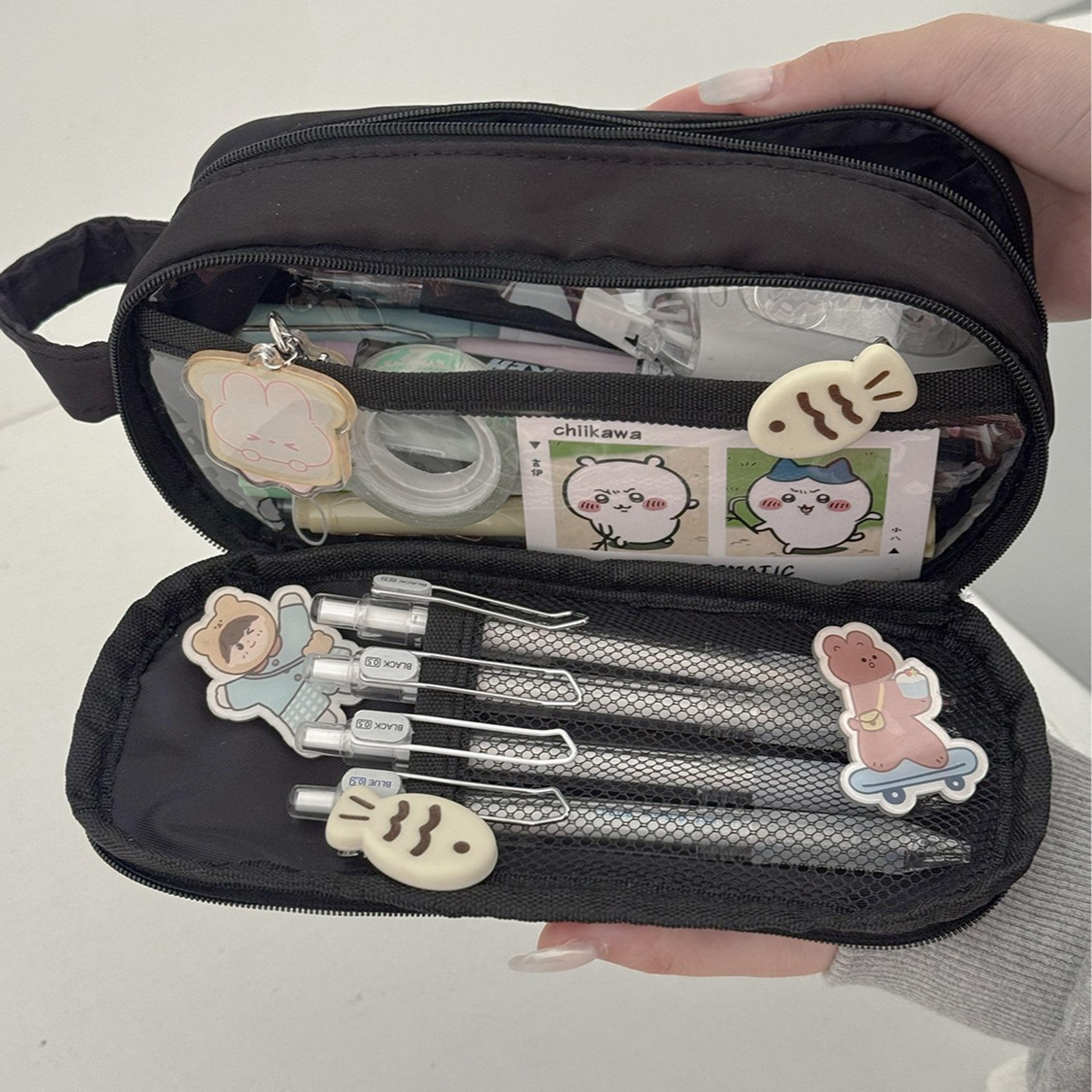 large capacity multi compartment pencil case stationery organizer for students