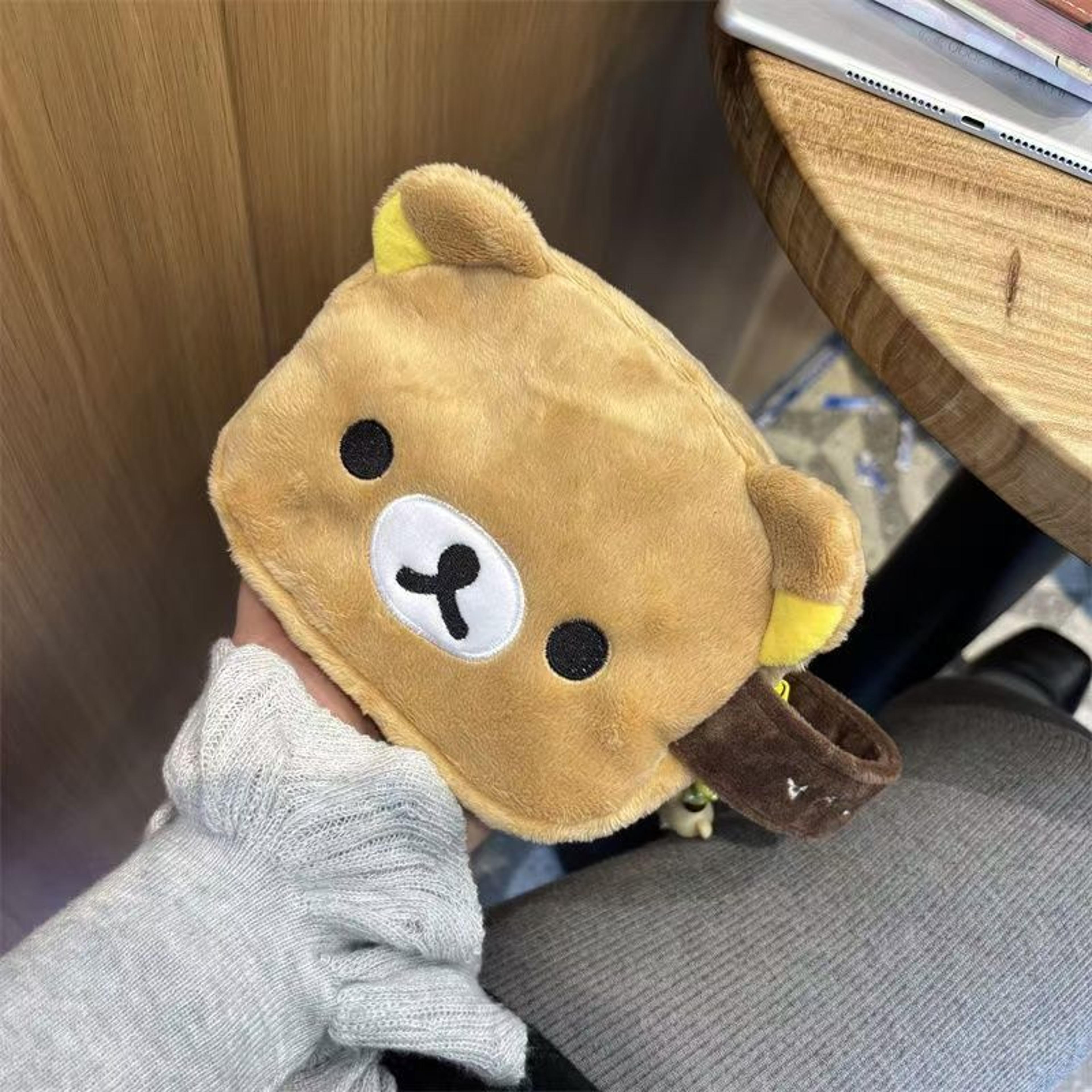 cute bear makeup bag & plush pencil pouch kawaii cosmetic organizer case