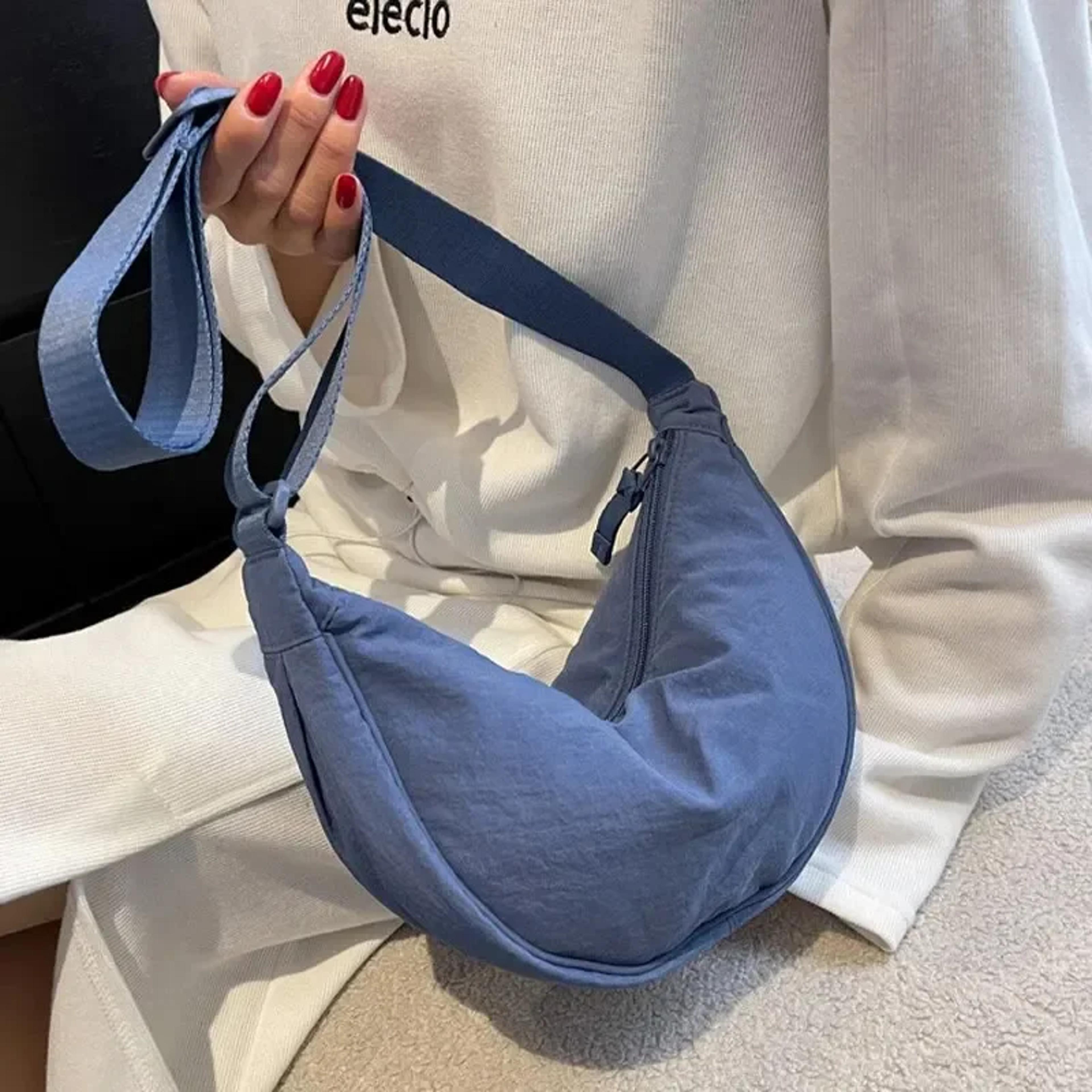 elegant nylon shoulder bag for women large capacity travel tote, back to school backpack everyday commuter bag