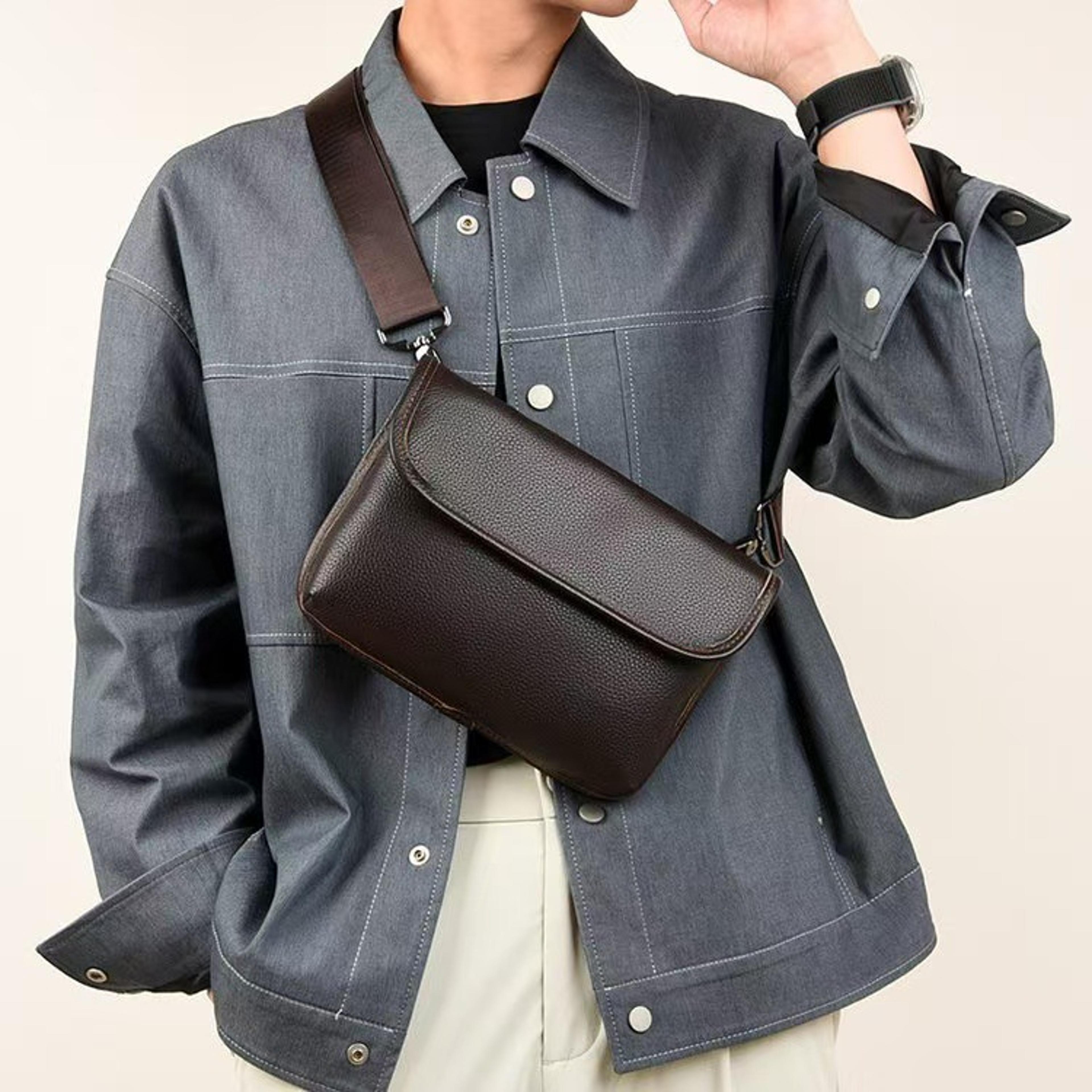 heritage genuine leather messenger bag for men with back to school backpack cowhide crossbody design
