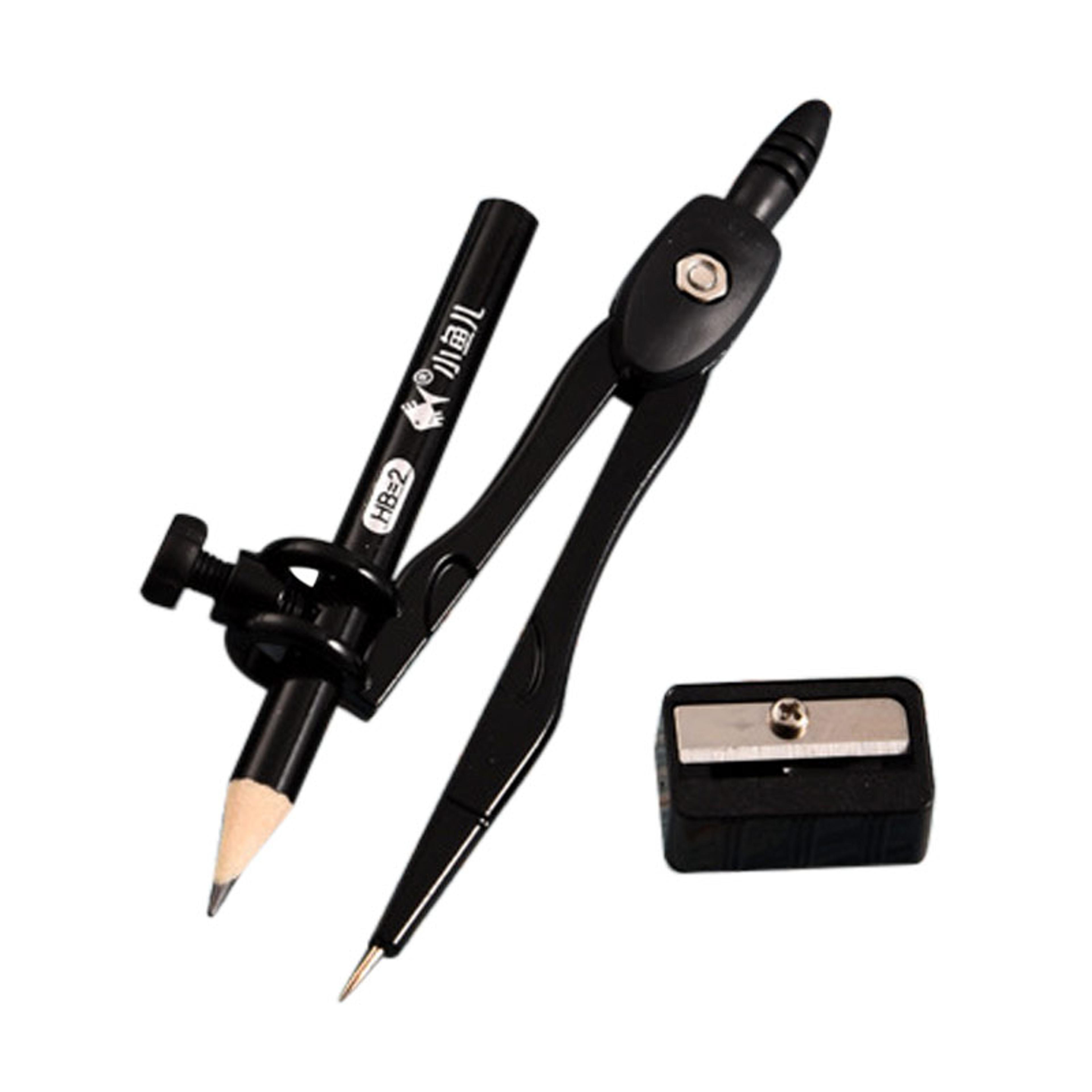 metal geometry compass set with pencil sharpener back to school math & art supplies