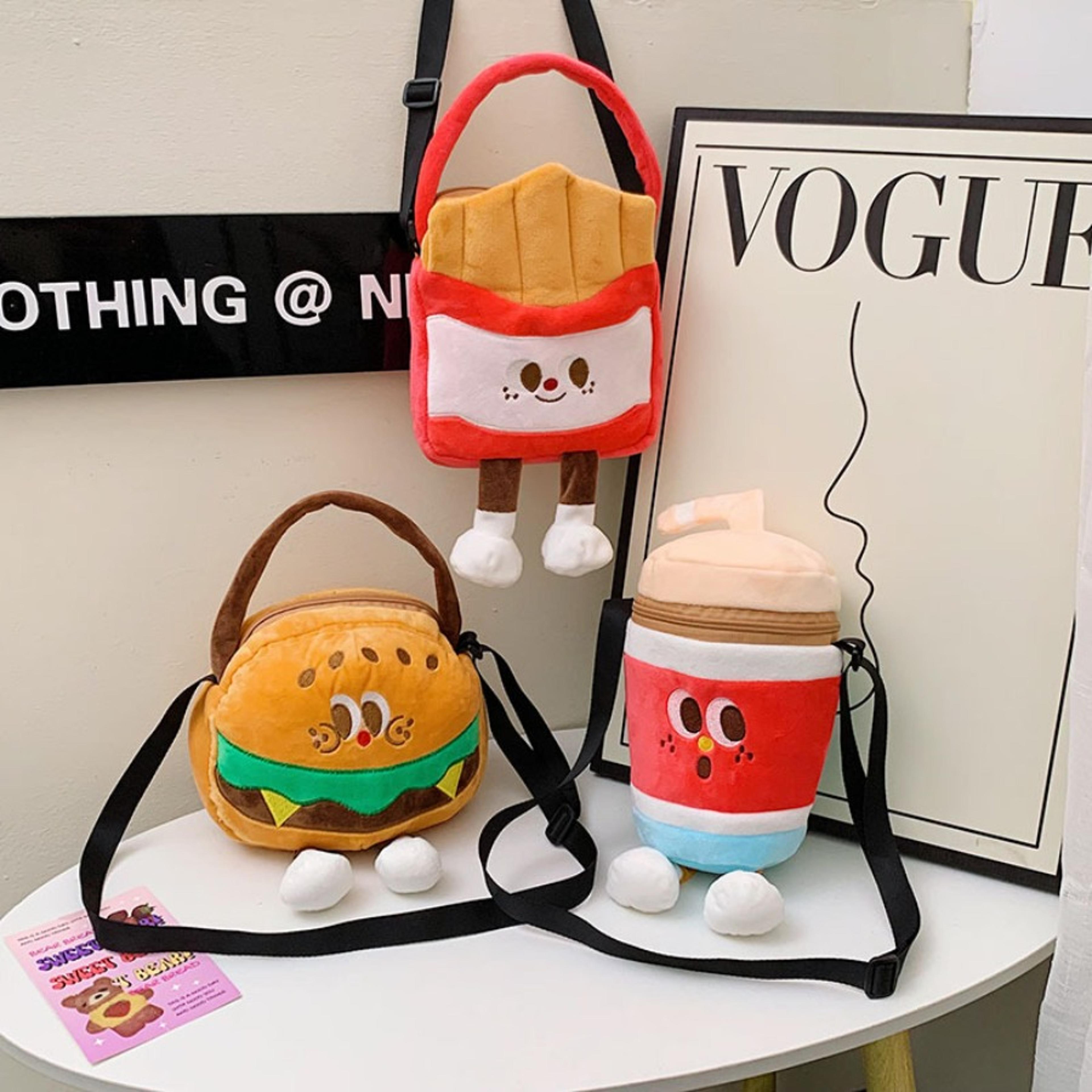 cute fast food kawaii plush backpack creative back to school backpack