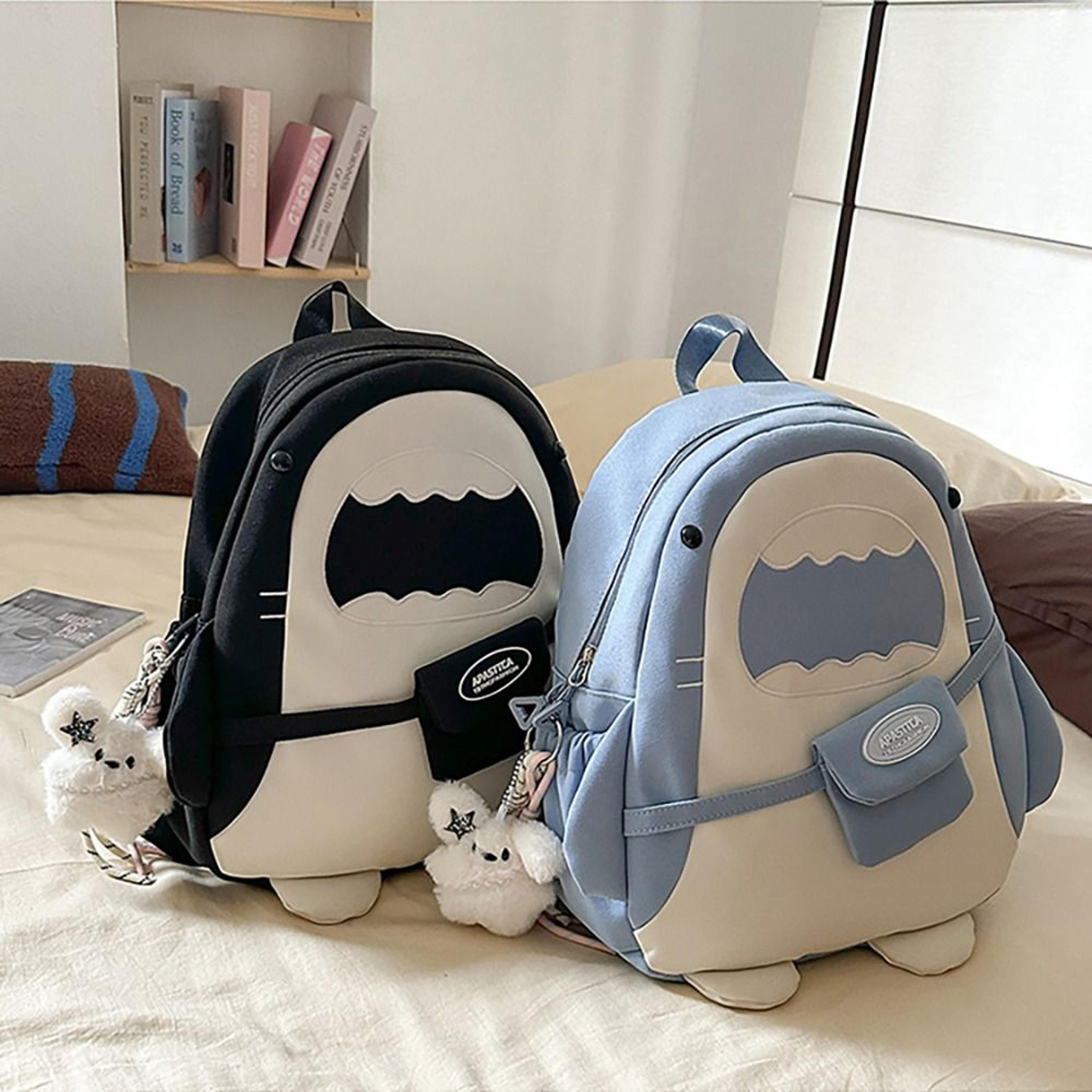 cute cartoon shark backpack versatile large capacity back to school backpack
