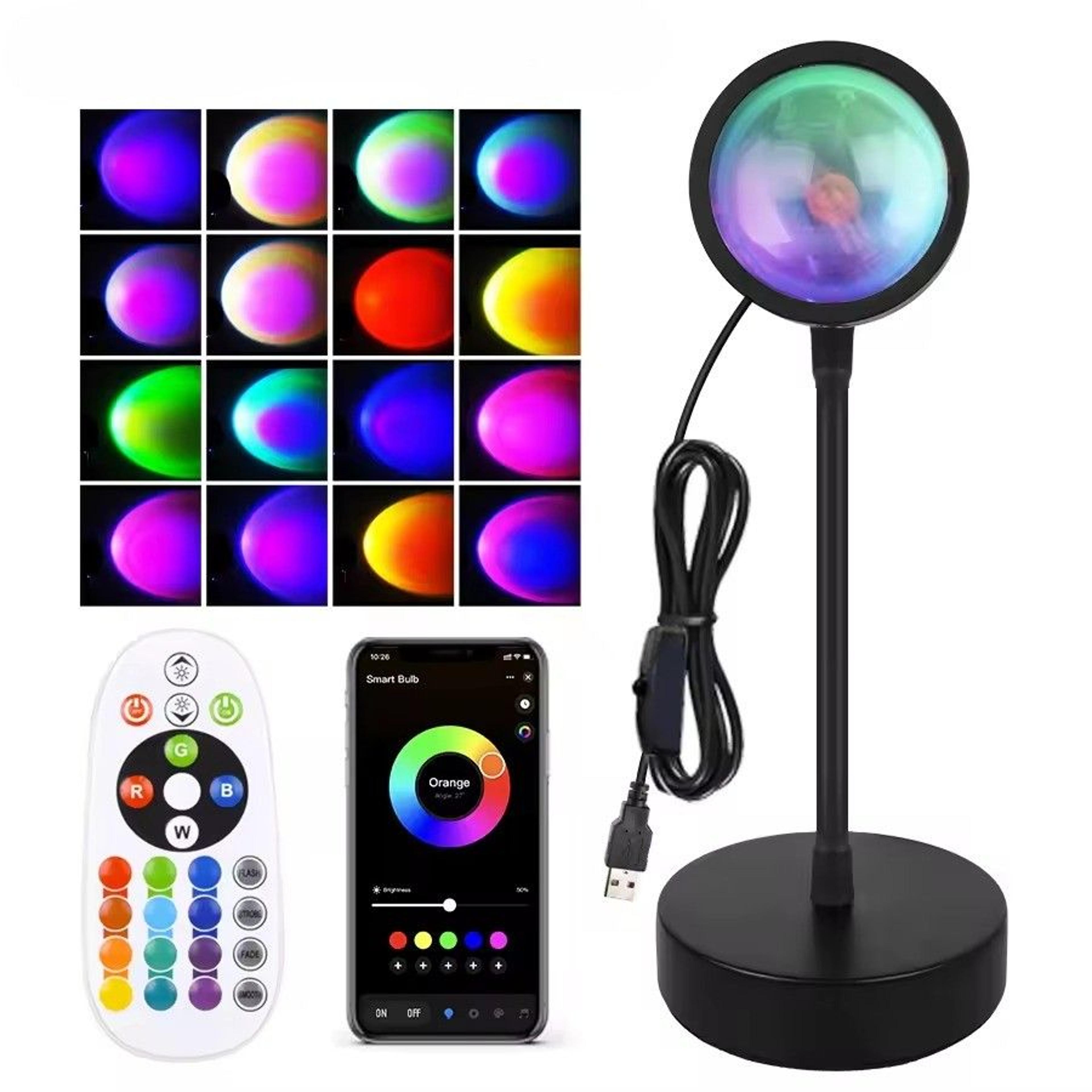 smart sunset projector lamp with app control usb rgb smart led night light