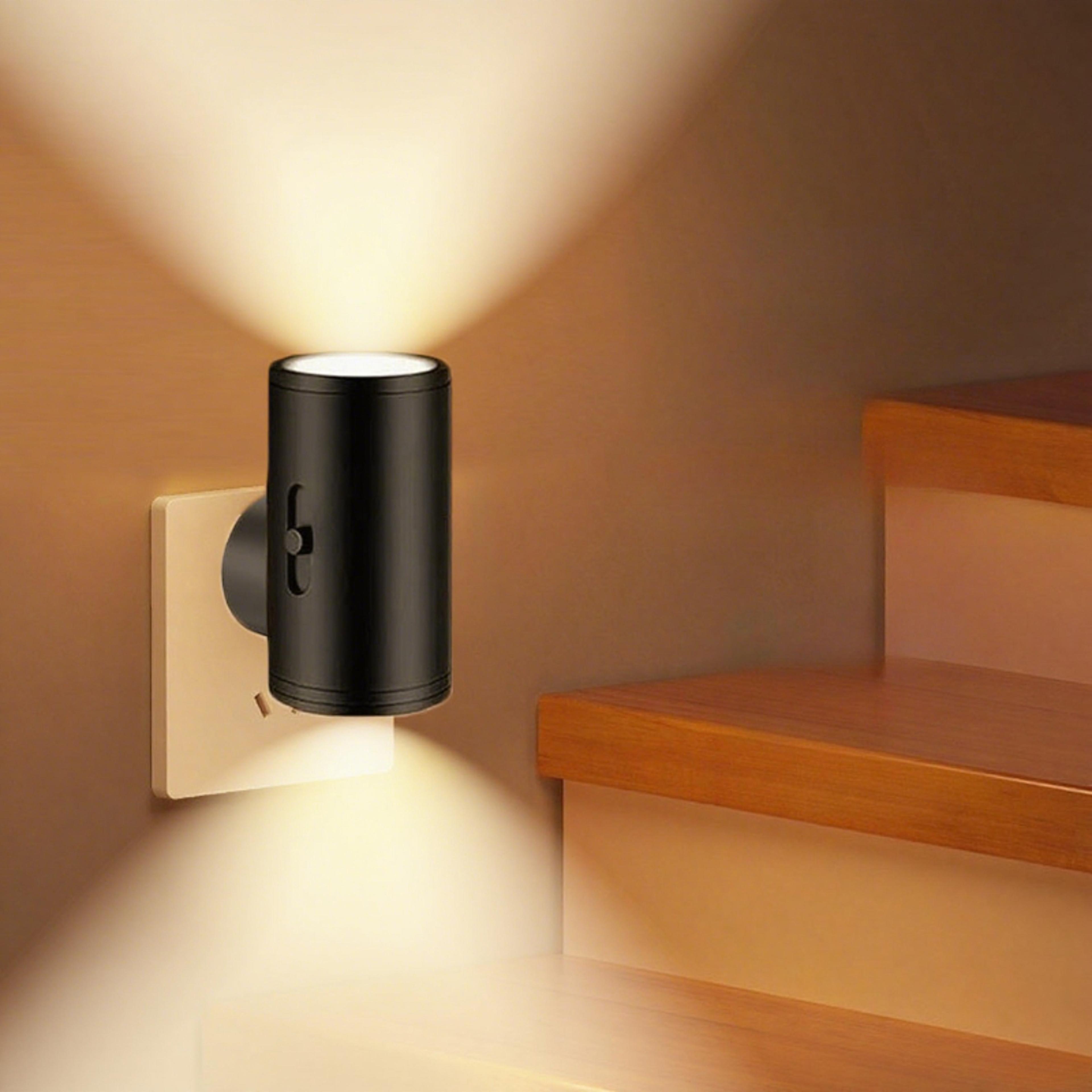 glow sense plug in night light with auto sensor & dimmable warm led for bedroom, bathroom & hallway