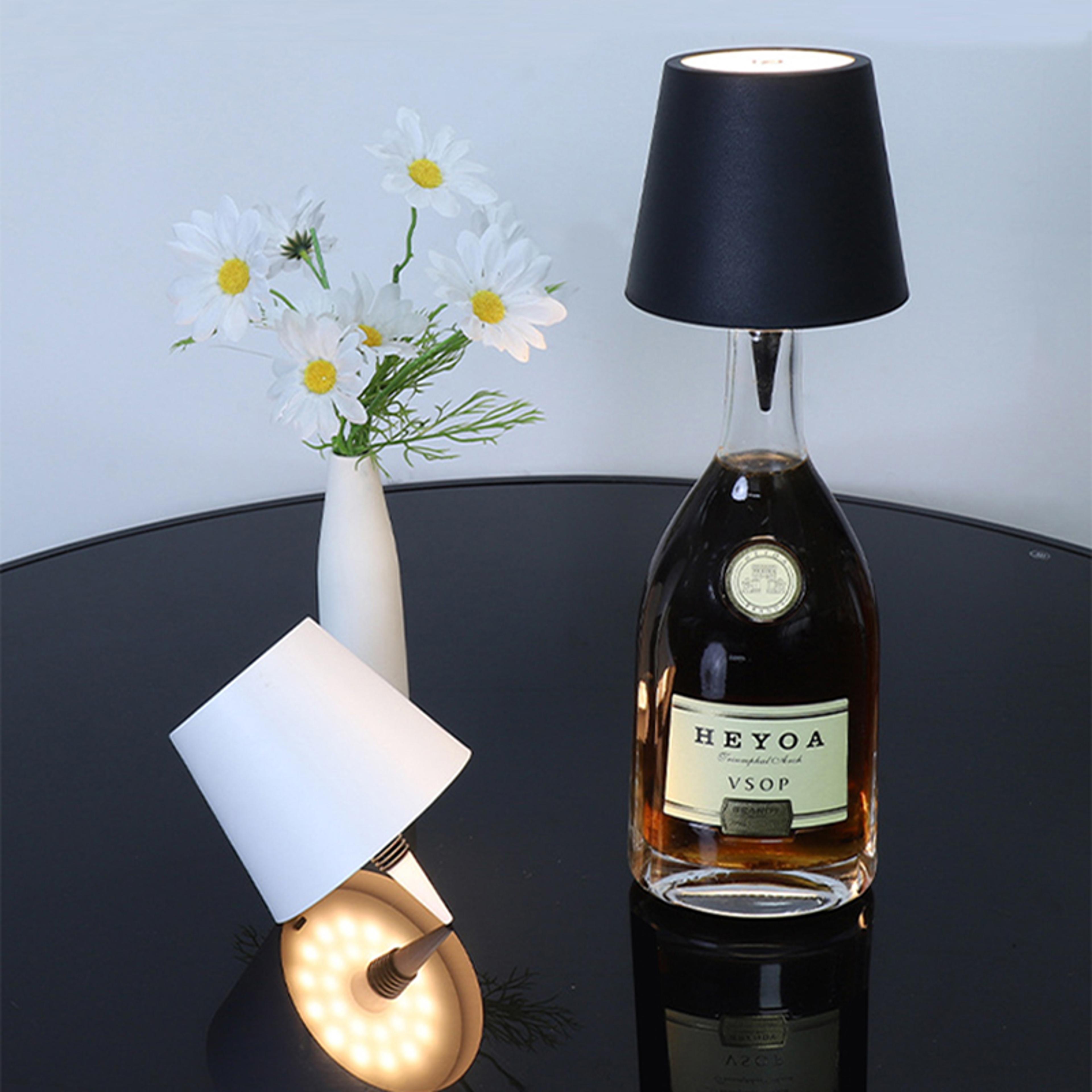 lumi bottle rechargeable led table lamp wireless bottle lamp with touch dimming & light modes