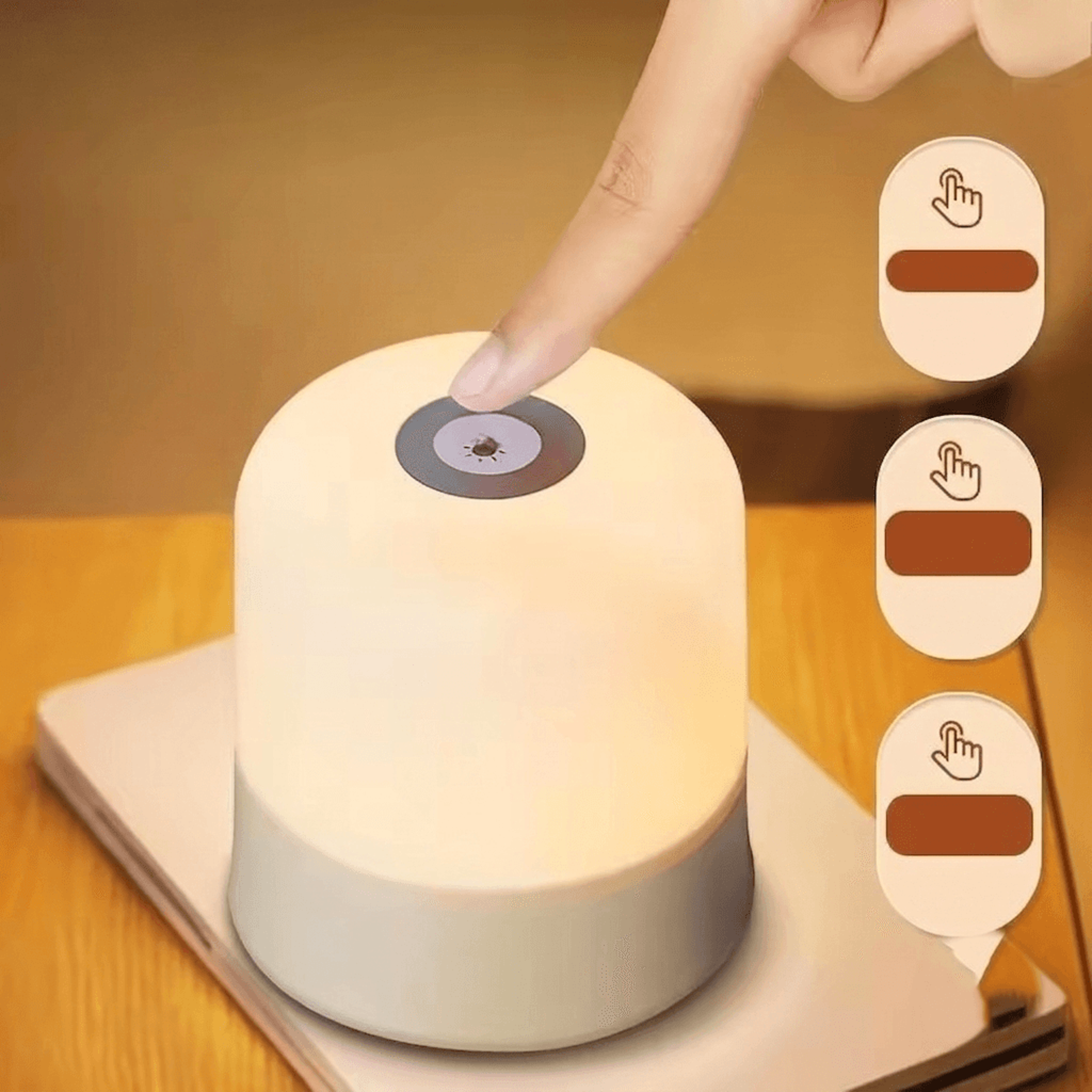 rechargeable bedside lamp with touch control color dimmable led night lights