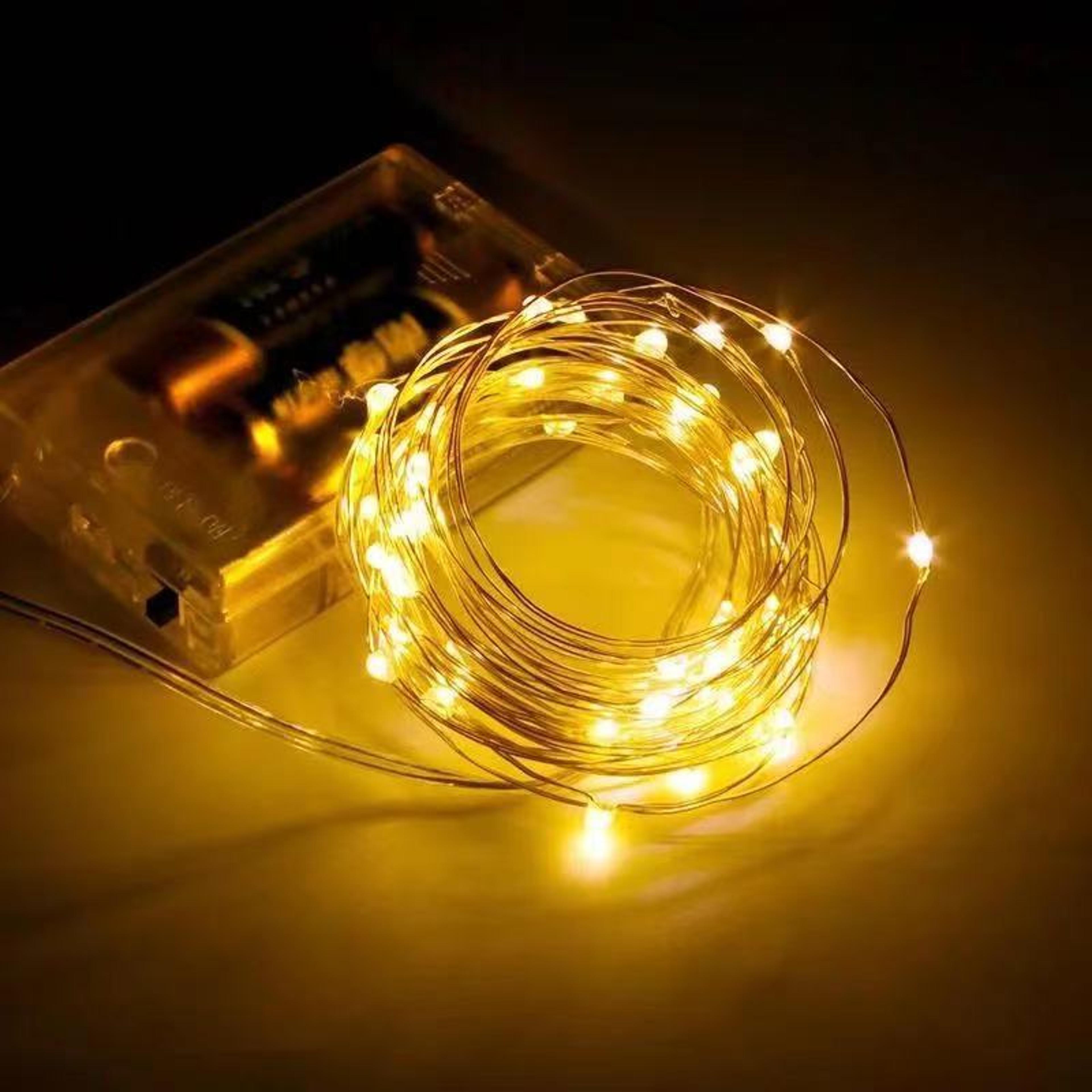 battery operated fairy lights led string lights with flexible copper wire for bedroom, wedding & holiday decor