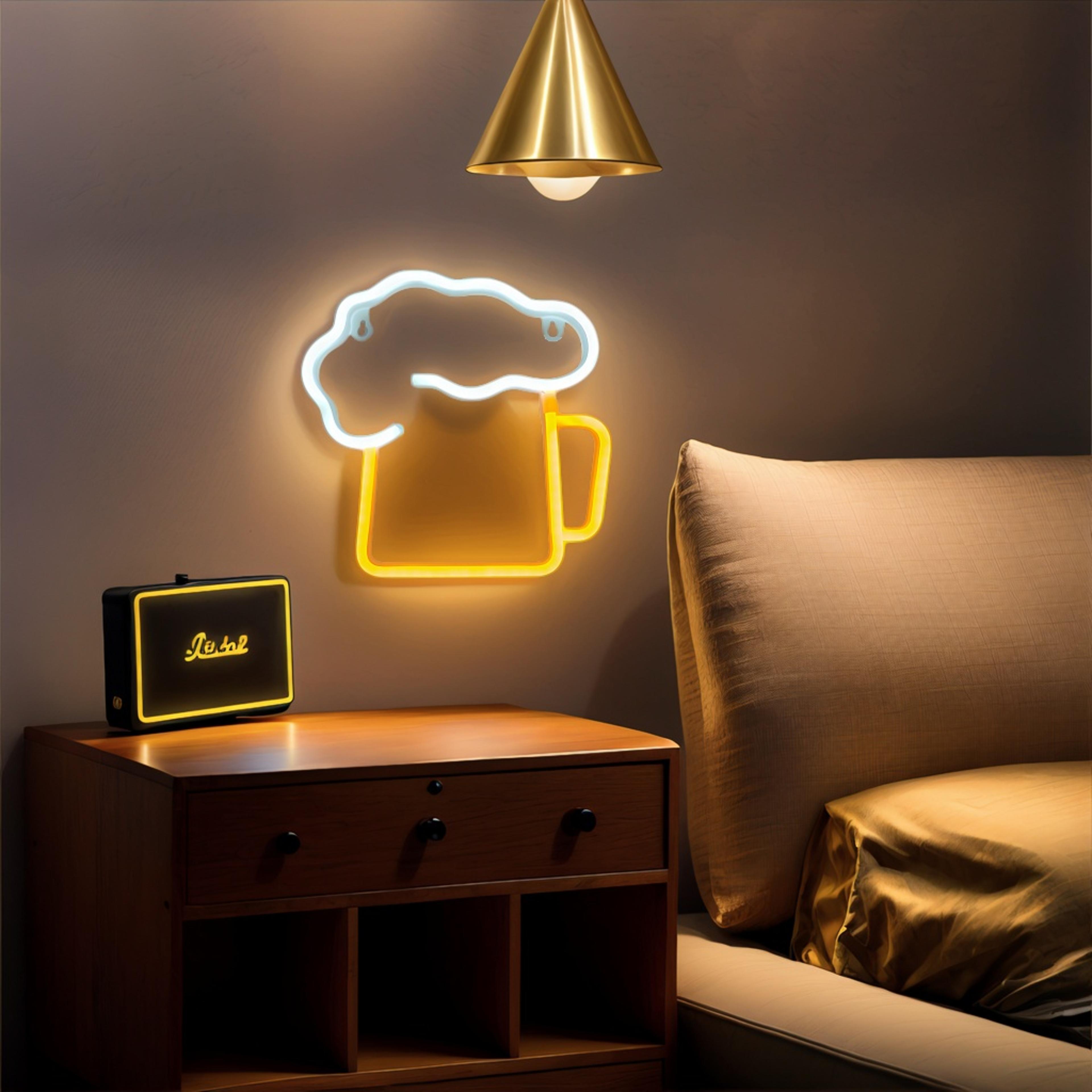 modern led neon light usb & battery powered neon wall decor for bedroom, parties & home