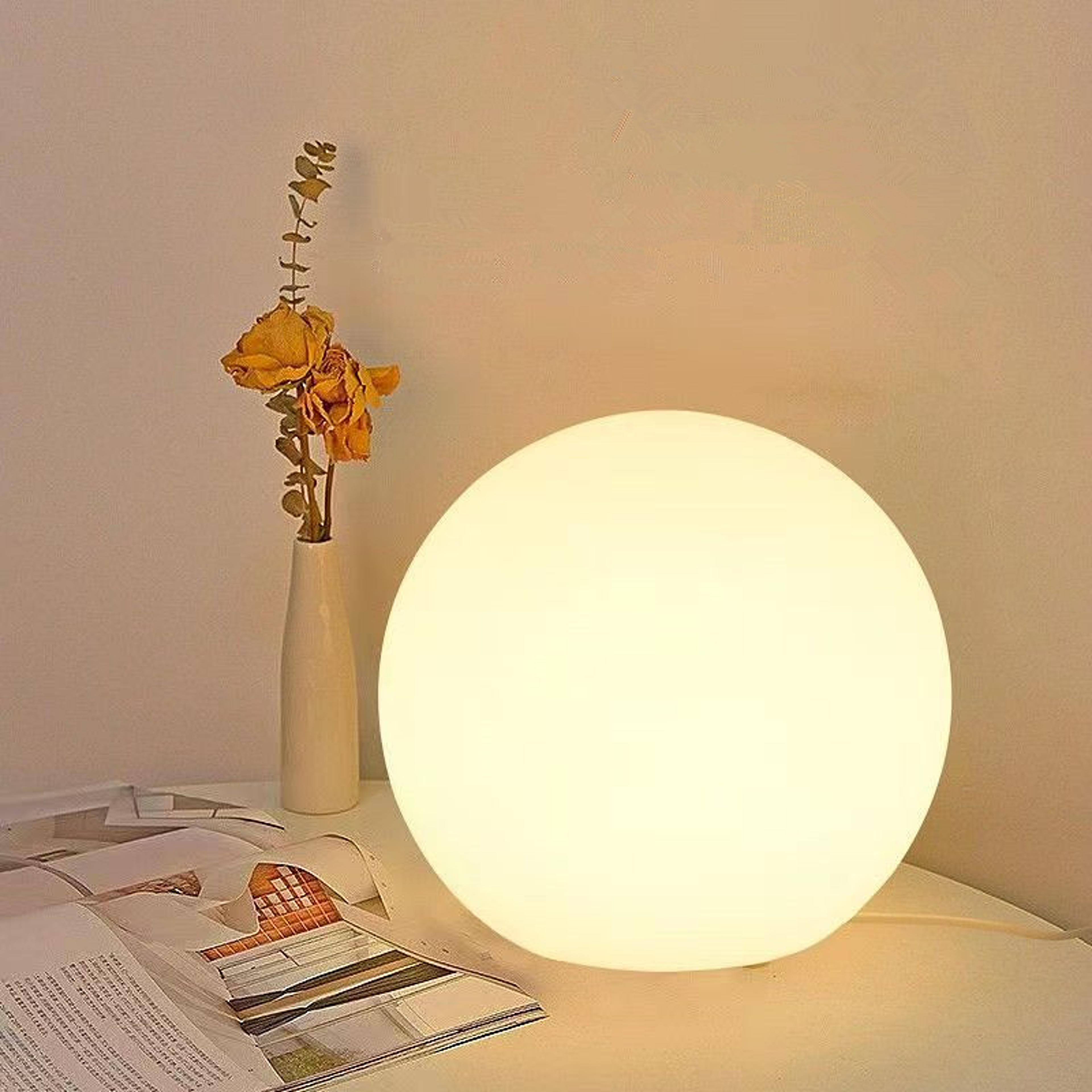 modern decorative ball bedside table lamp led ambient mood light for bedroom, kids room & nursery